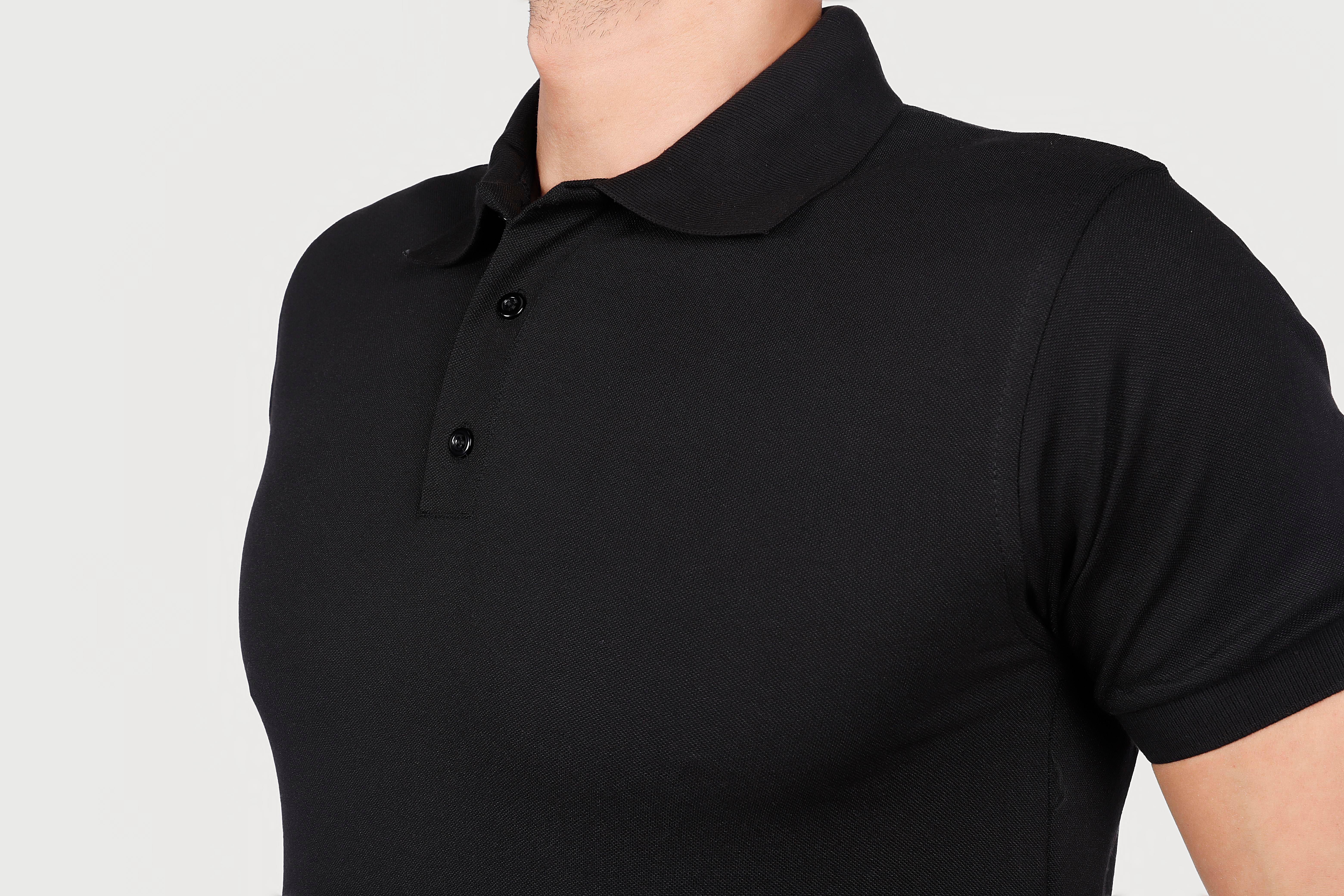 SİYAH POLO YAKA 50/50 Pamuk Polyester TİŞORT