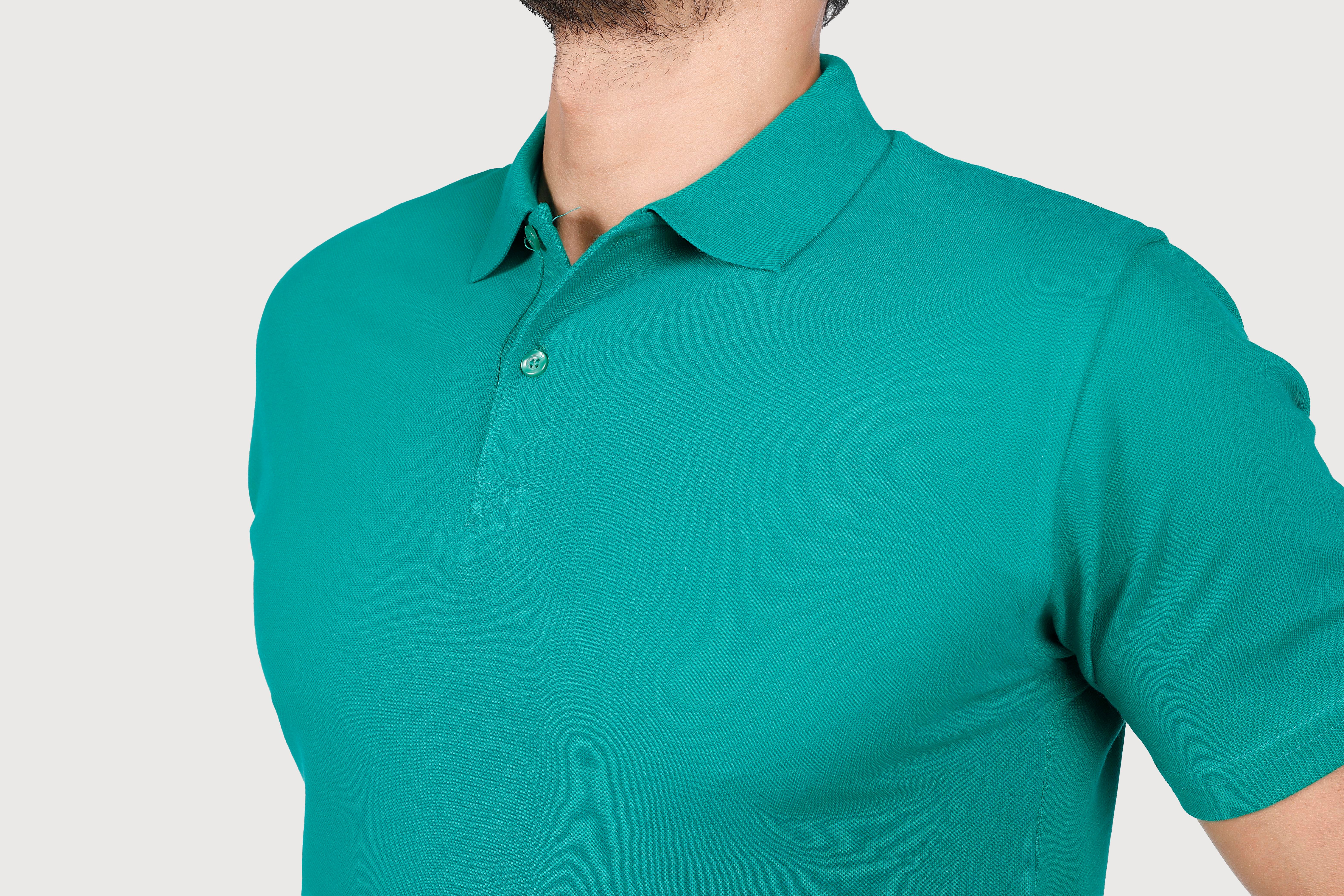 Yeşil Polo Yaka Penye Tişört