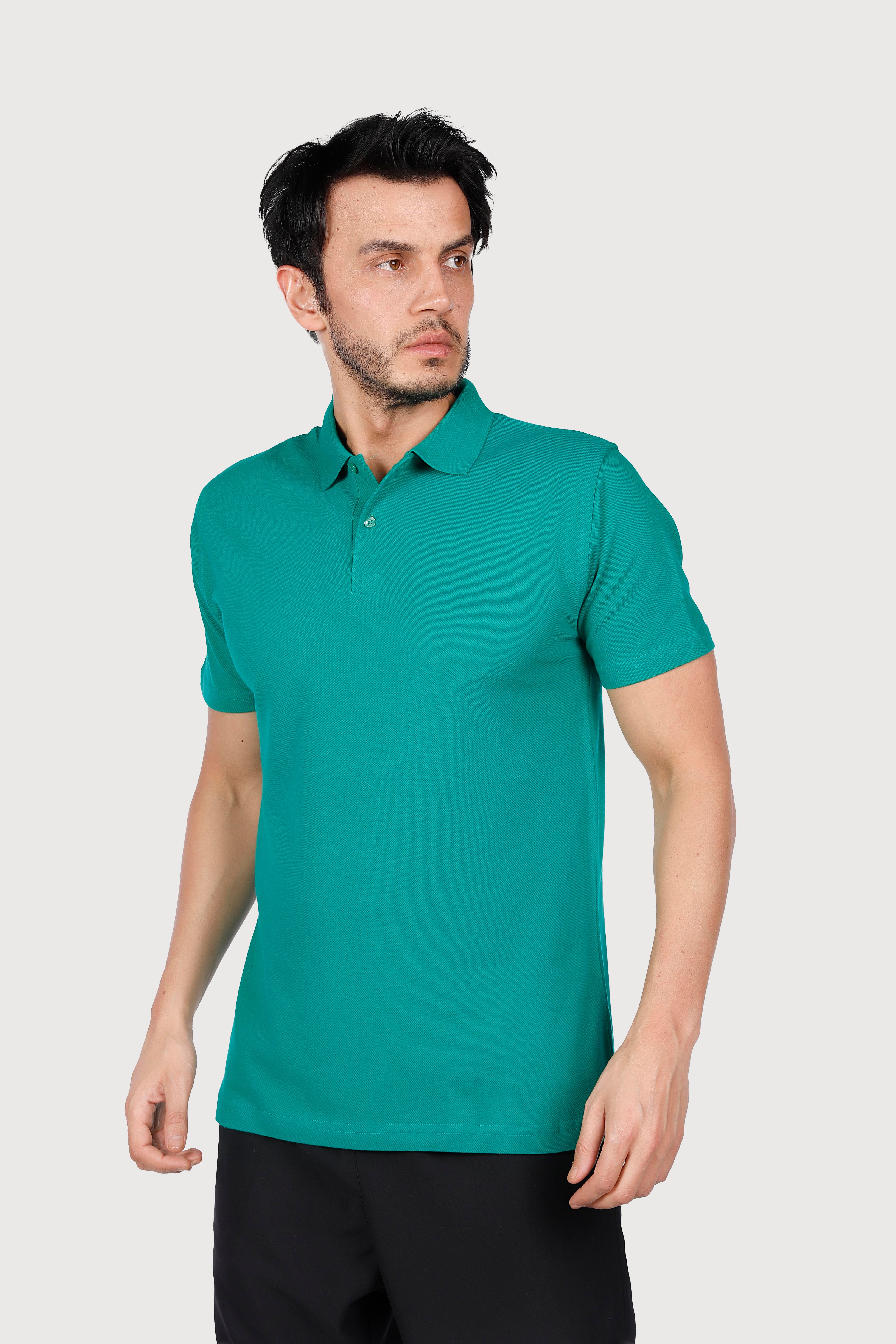 Yeşil Polo Yaka Penye Tişört