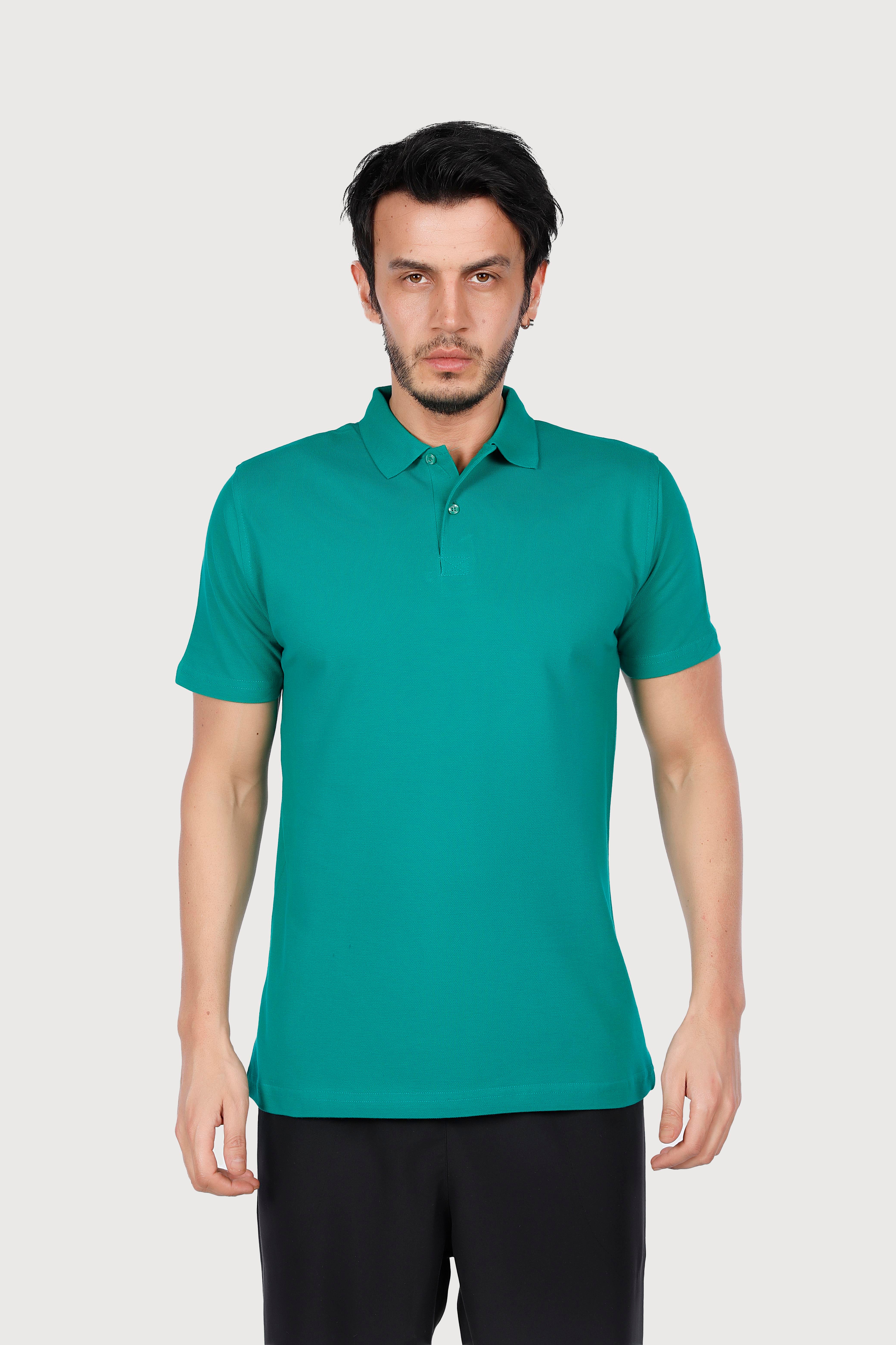 Yeşil Polo Yaka Penye Tişört