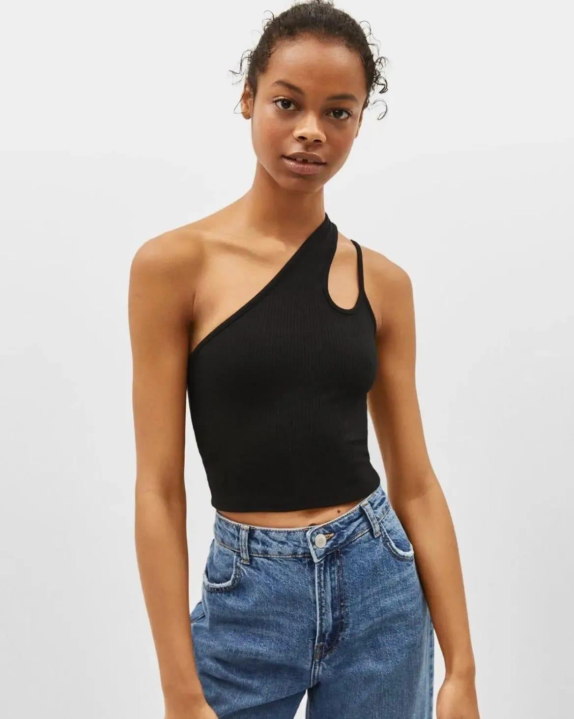 BRSHK ORJ BLACK ÇİFT ASKILI CROP BODY