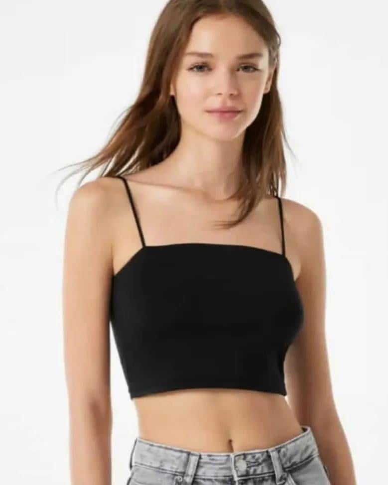 BRSHK ORJ SİYAH İP ASKILI CROP BODY