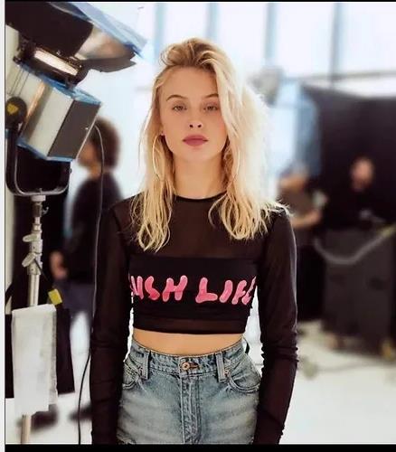 H&M ORJ ZARA LARSSON LİSANSLI UZUN KOL TÜL CROP BADY
