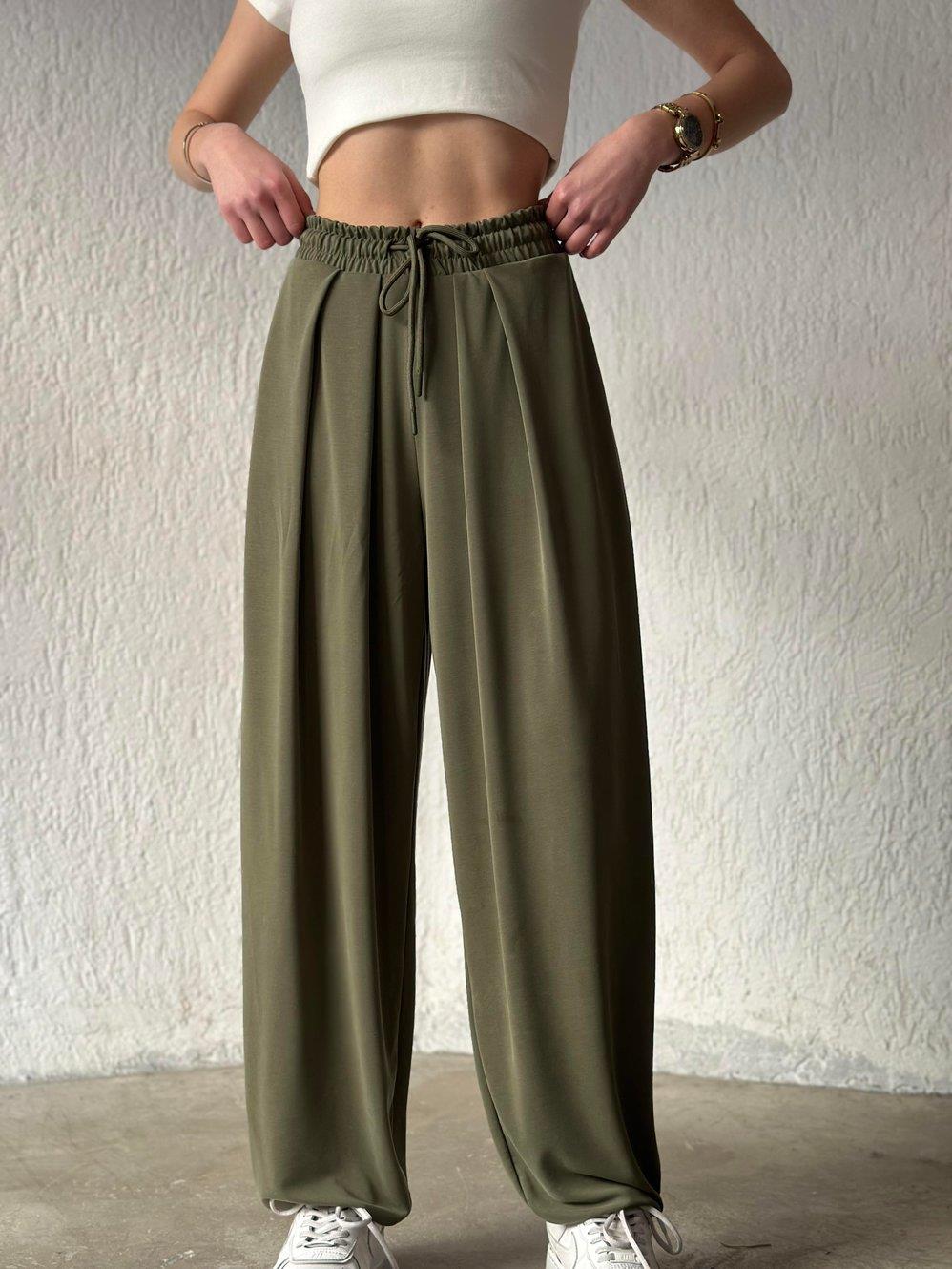 OYSHO MODEL YEŞİL KONFORT DELUKS MODAL ŞALVAR PANTOLON