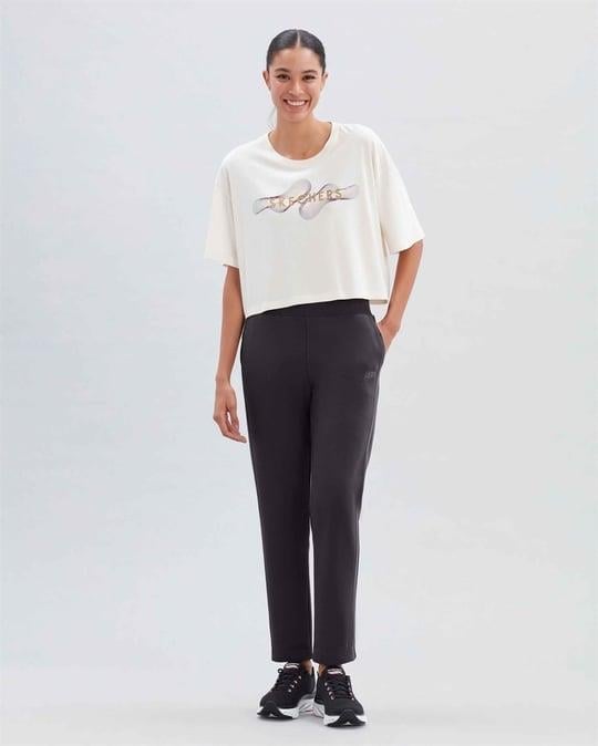 SKECHERS ORJ KREM BASKILI KISA T-SHIRT