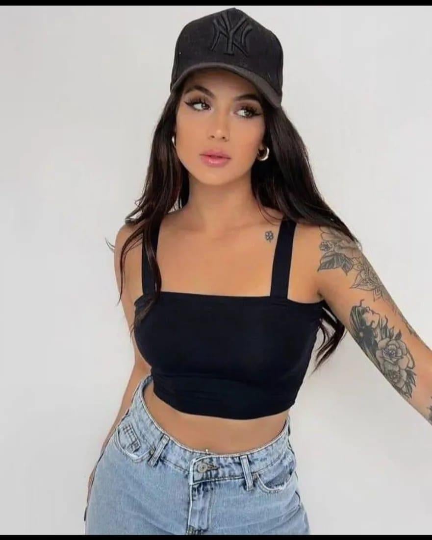 ZR ORJ SİYAH GENİŞ ASKILI CROP BODY