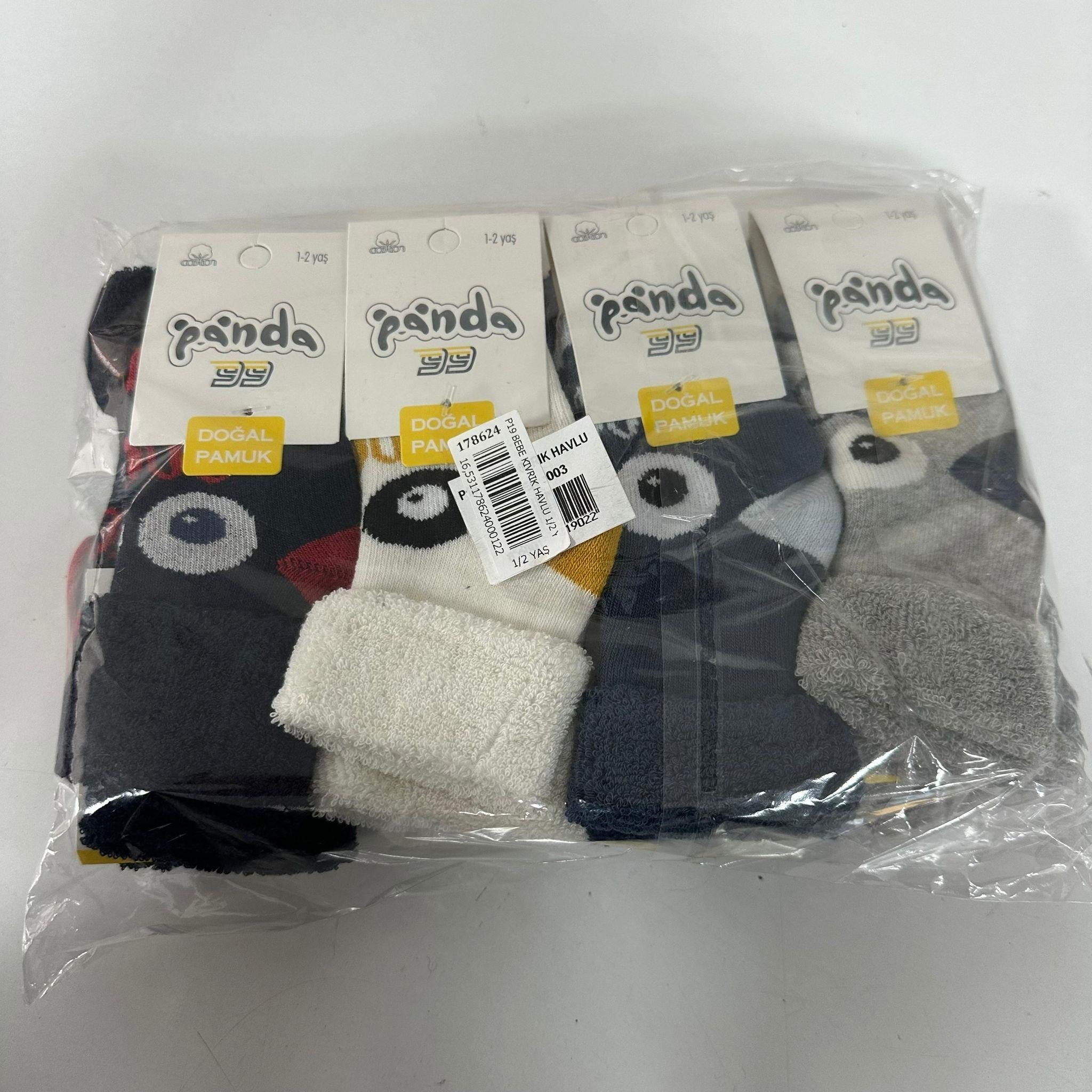 1-2 Yaş Panda  Bebe Kıvrık Havlu 12'Lİ  CDA0151