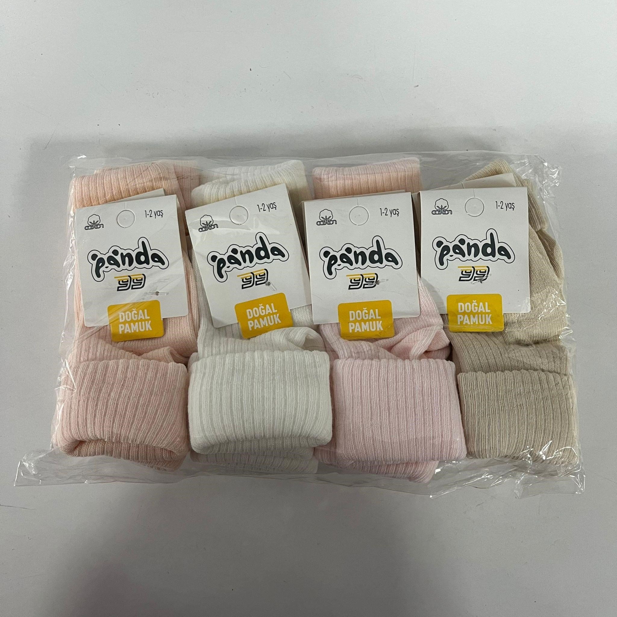 1-2 Yaş Panda Kıvrık Soket Çorap 12'Lİ  CDA0356