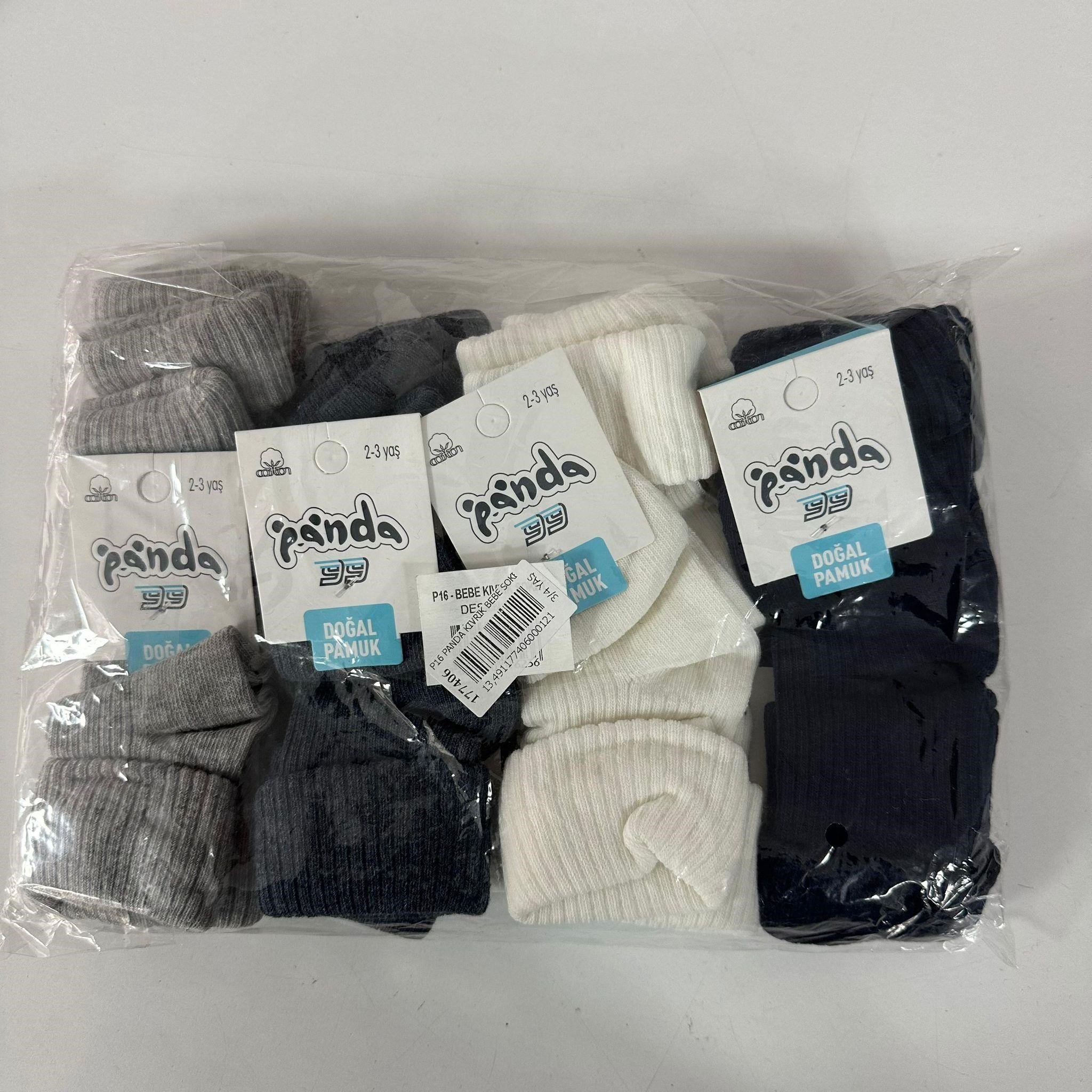 2-3 Yaş Panda Kıvrık Bebe Soket 12'Lİ  CDA0149