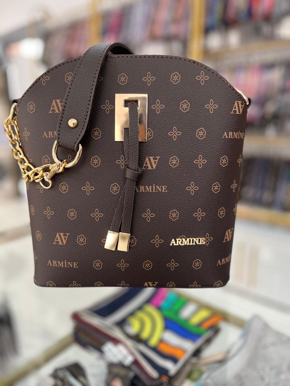 Armine Bayan Çanta Kahve Baskılı  AR10208