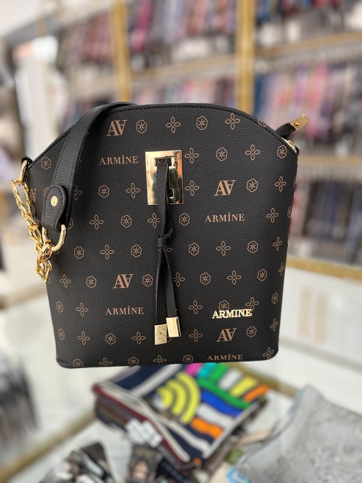 Armine Bayan Çanta Siyah Baskılı  AR10209