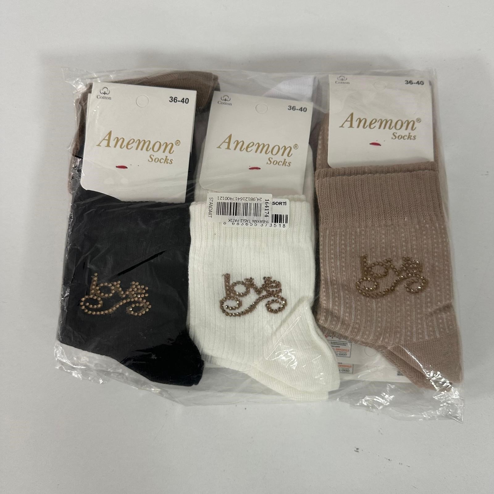 Bayan Taşlı Patik 12'Lİ  CDA0560