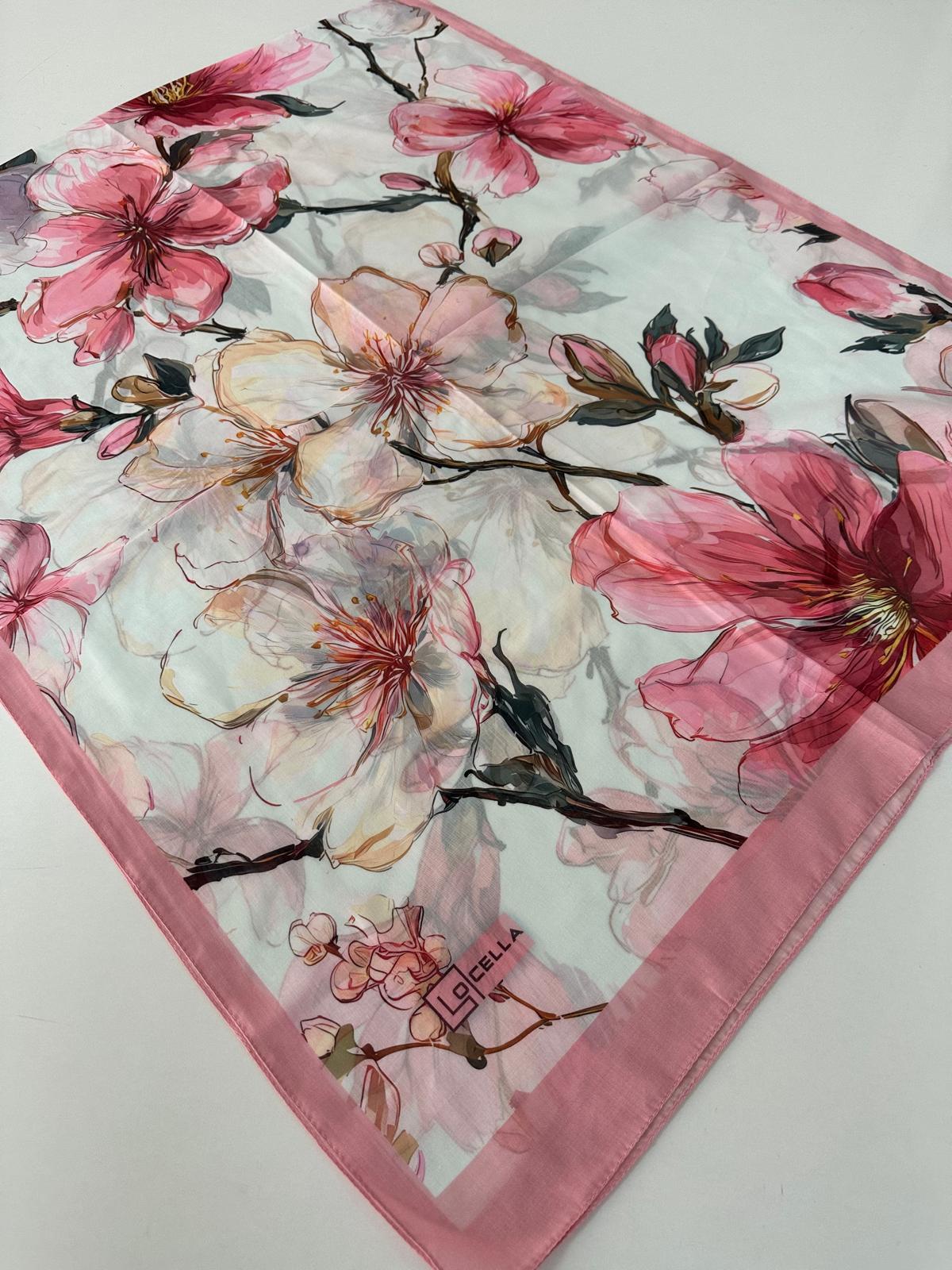 Locella Pamuk Vual Şal Pembe Serisi LWD0604