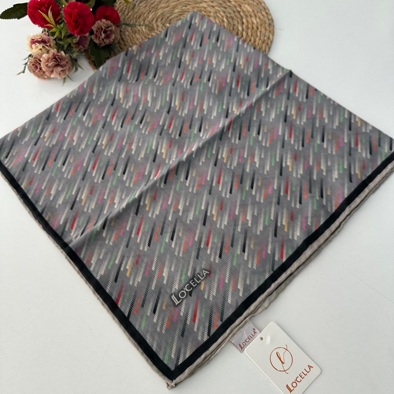 Locella Soft Pamuklu  Eşarp Gri LDFC5705
