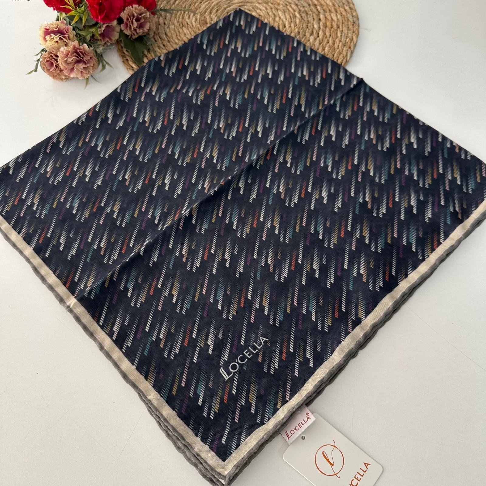 Locella Soft Pamuklu  Eşarp Lacivert LDFC5712