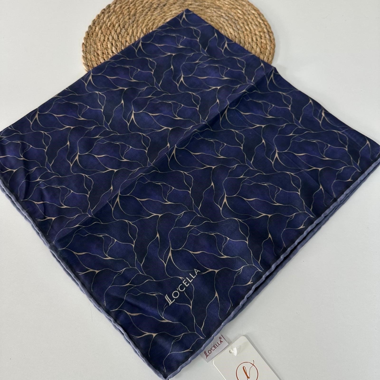 Locella Soft Pamuklu Eşarp Lacivert Serisi LDFF8004