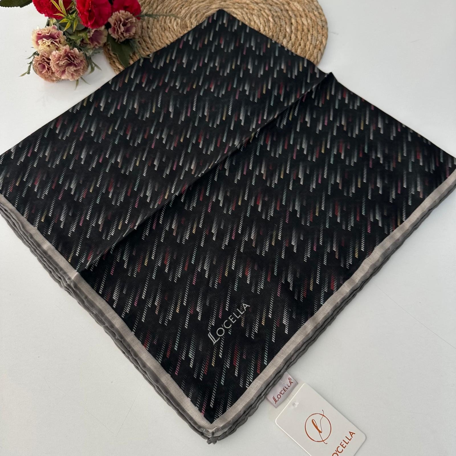 Locella Soft Pamuklu  Eşarp Siyah LDFC5707