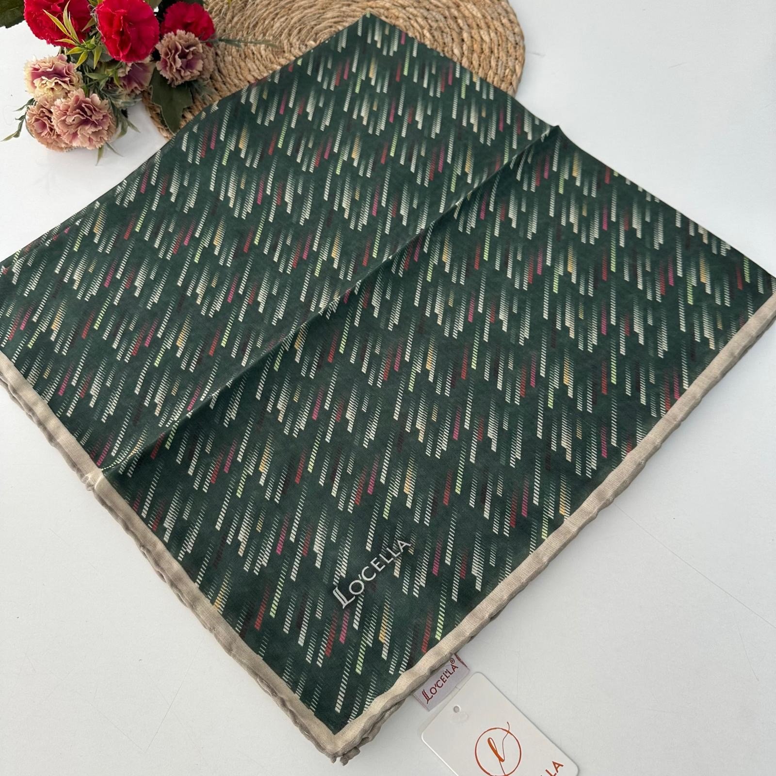 Locella Soft Pamuklu  Eşarp Yeşil LDFC5706