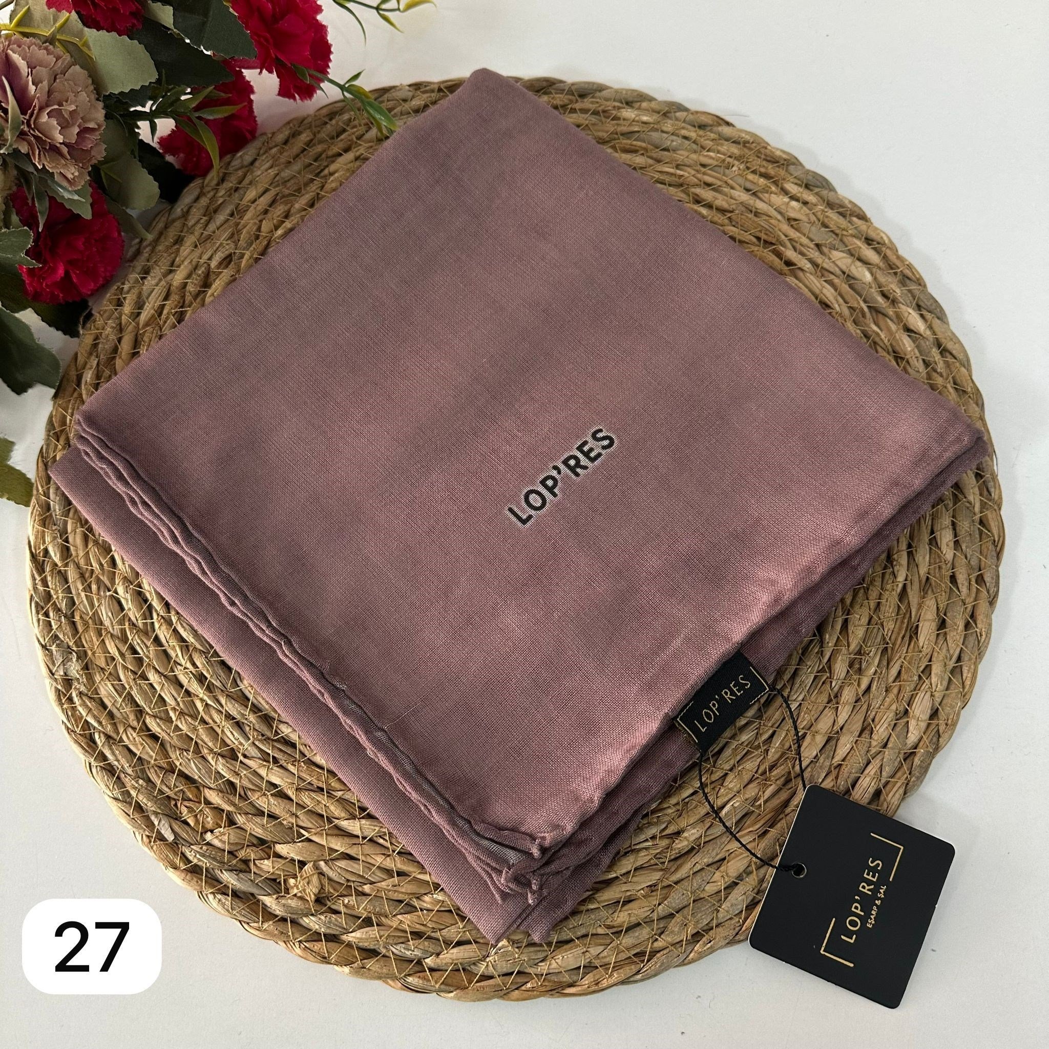 Lop'res Soft Pamuklu Eşarp Açık Gül Kurusu LDNA0527