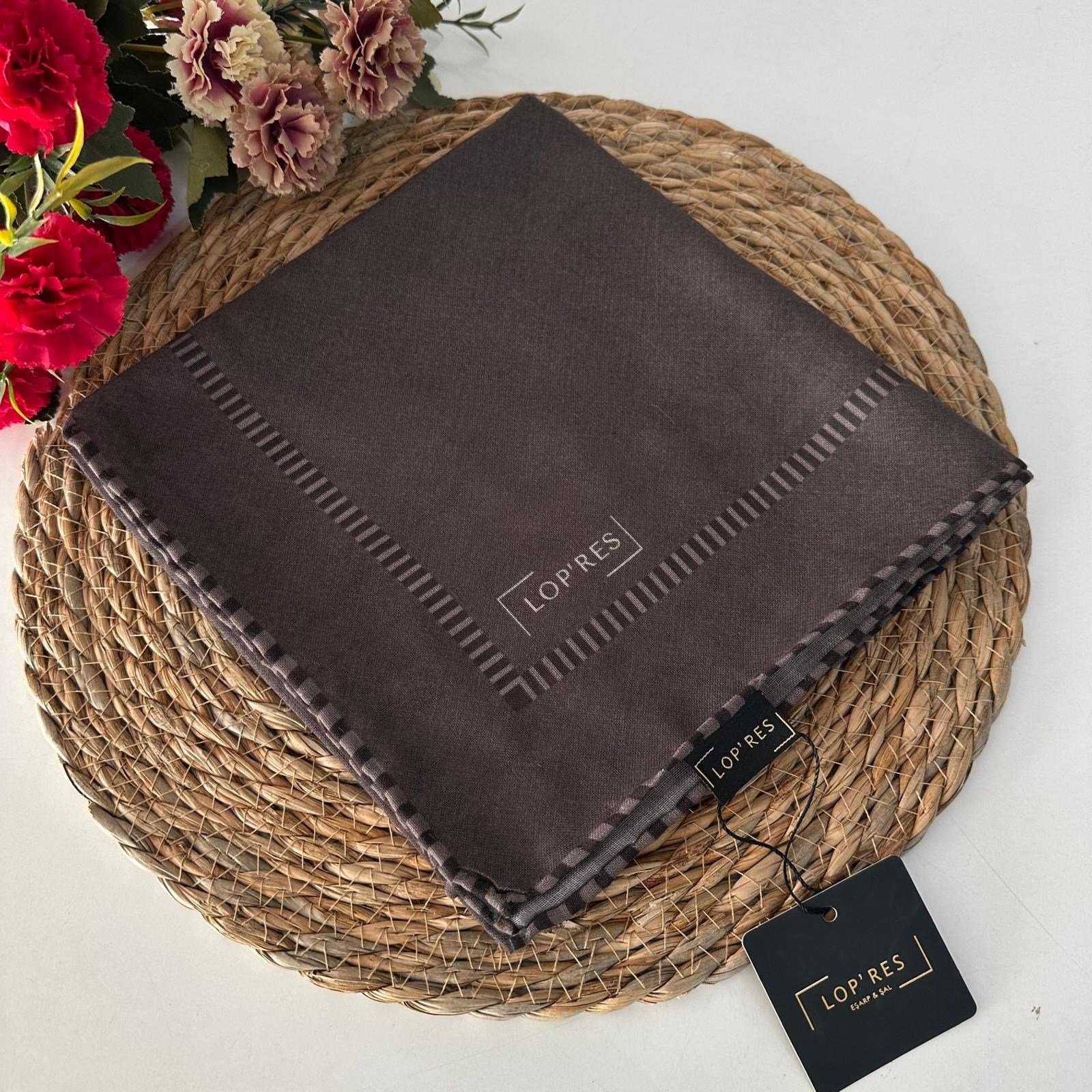 Lop'res Soft Pamuklu Eşarp Açık Kahverengi LDN6709