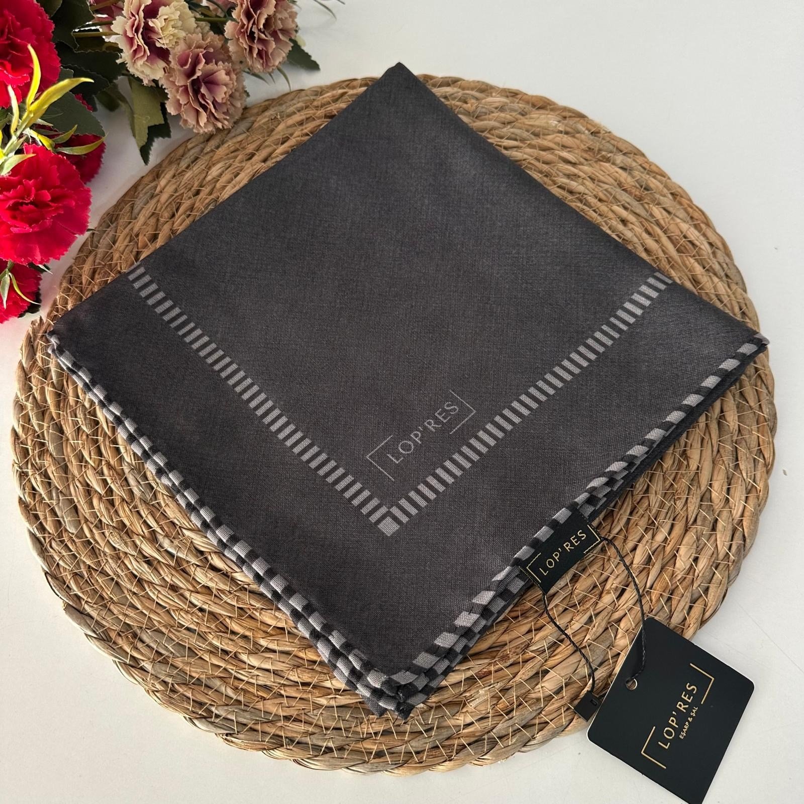Lop'res Soft Pamuklu Eşarp Antrasit LDN6713
