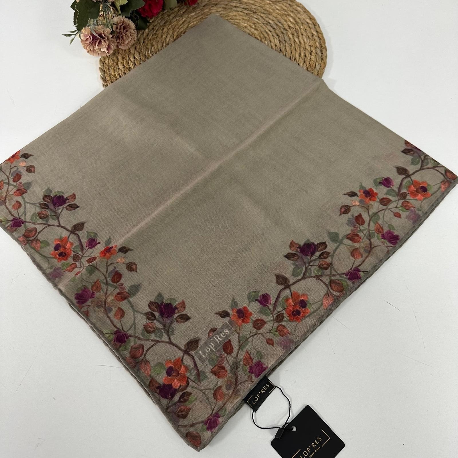 Lop'res Soft Pamuklu Eşarp Bej LDN7308