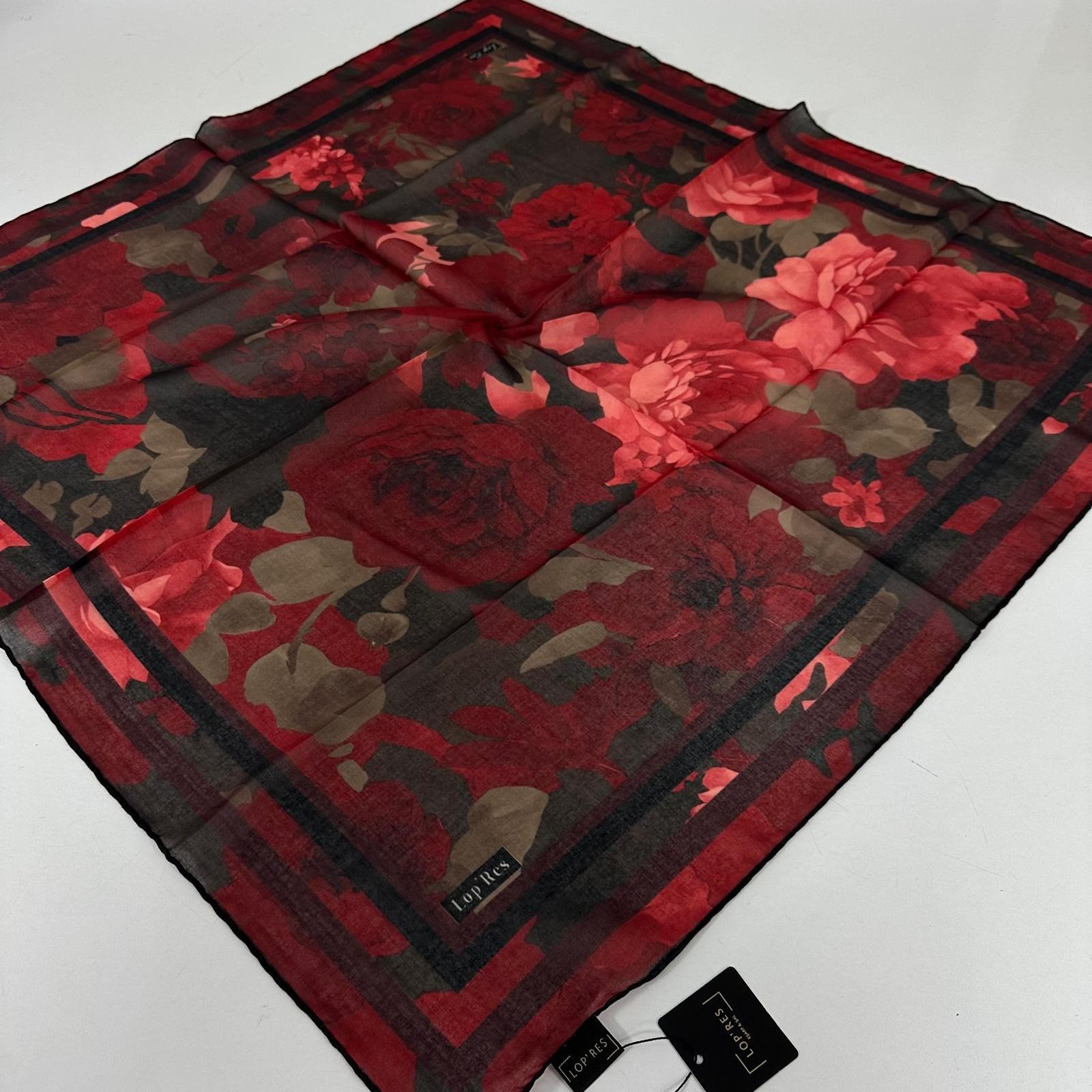 Lop'res Soft Pamuklu Eşarp Bordo Siyah    LDN7505