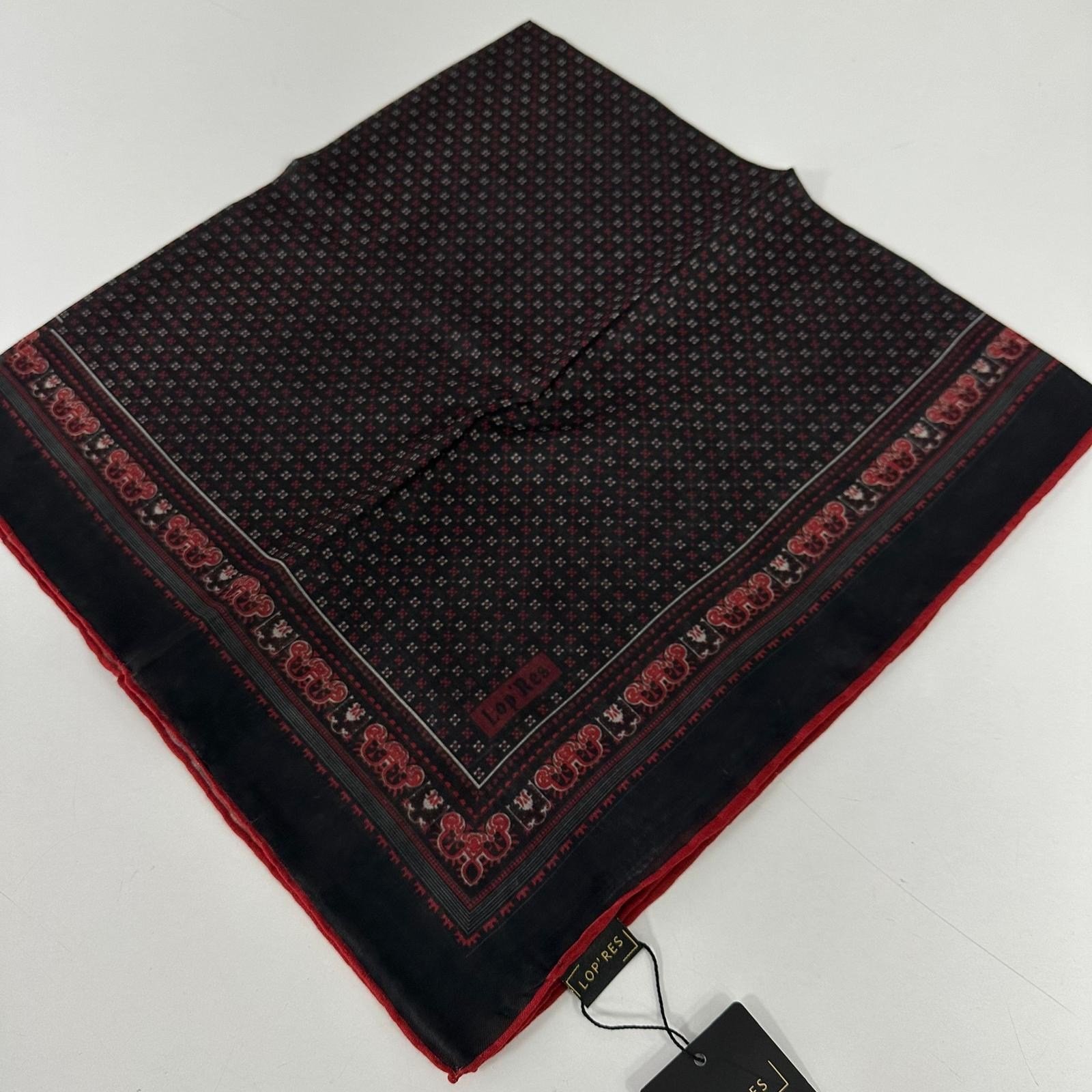 Lop'res Soft Pamuklu Eşarp  Bordo  Siyah LDN7508