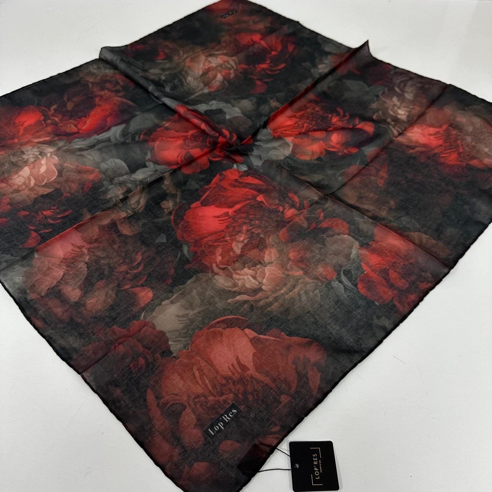Lop'res Soft Pamuklu Eşarp Bordo  Siyah  LDN7509