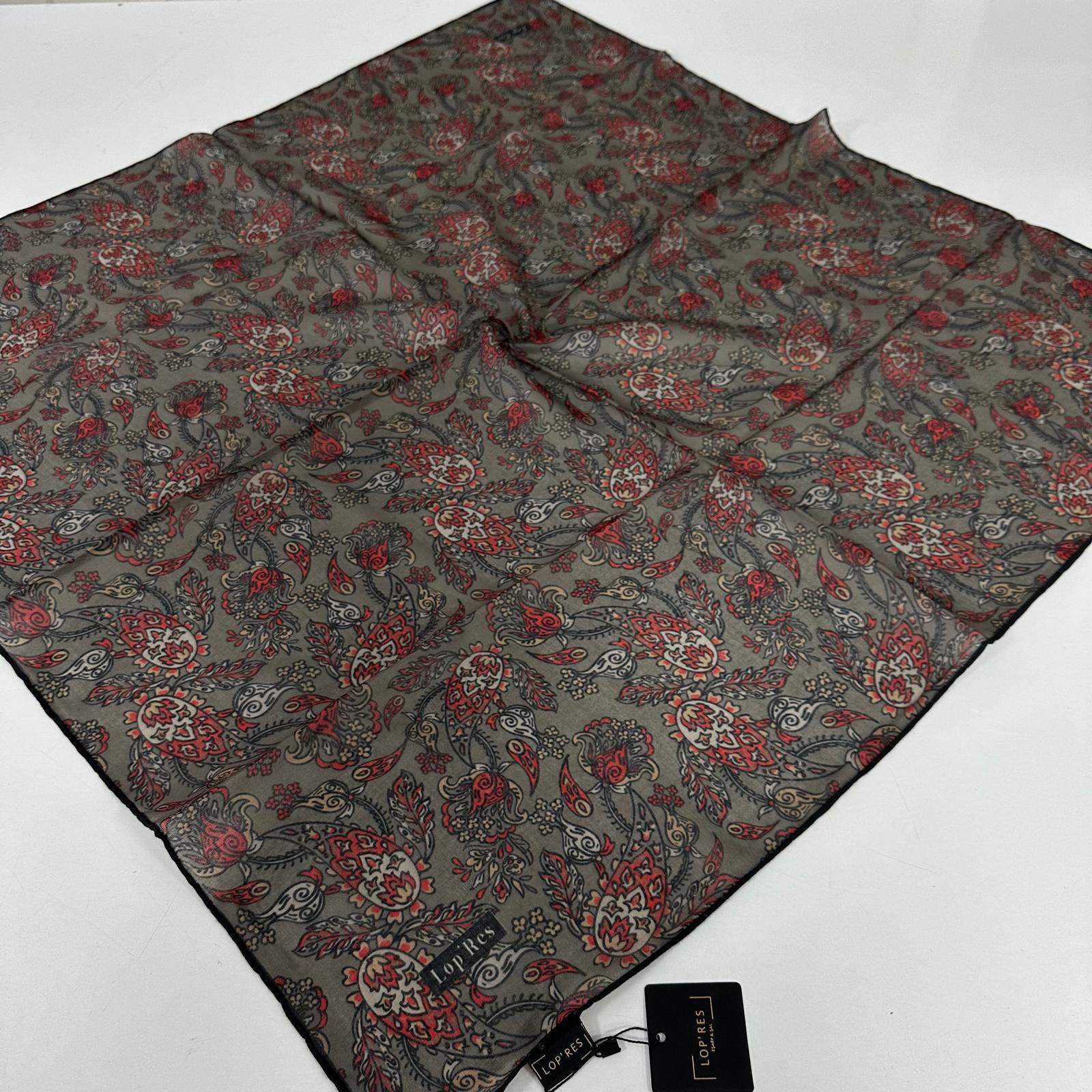 Lop'res Soft Pamuklu Eşarp  Bordo Siyah LDN7502