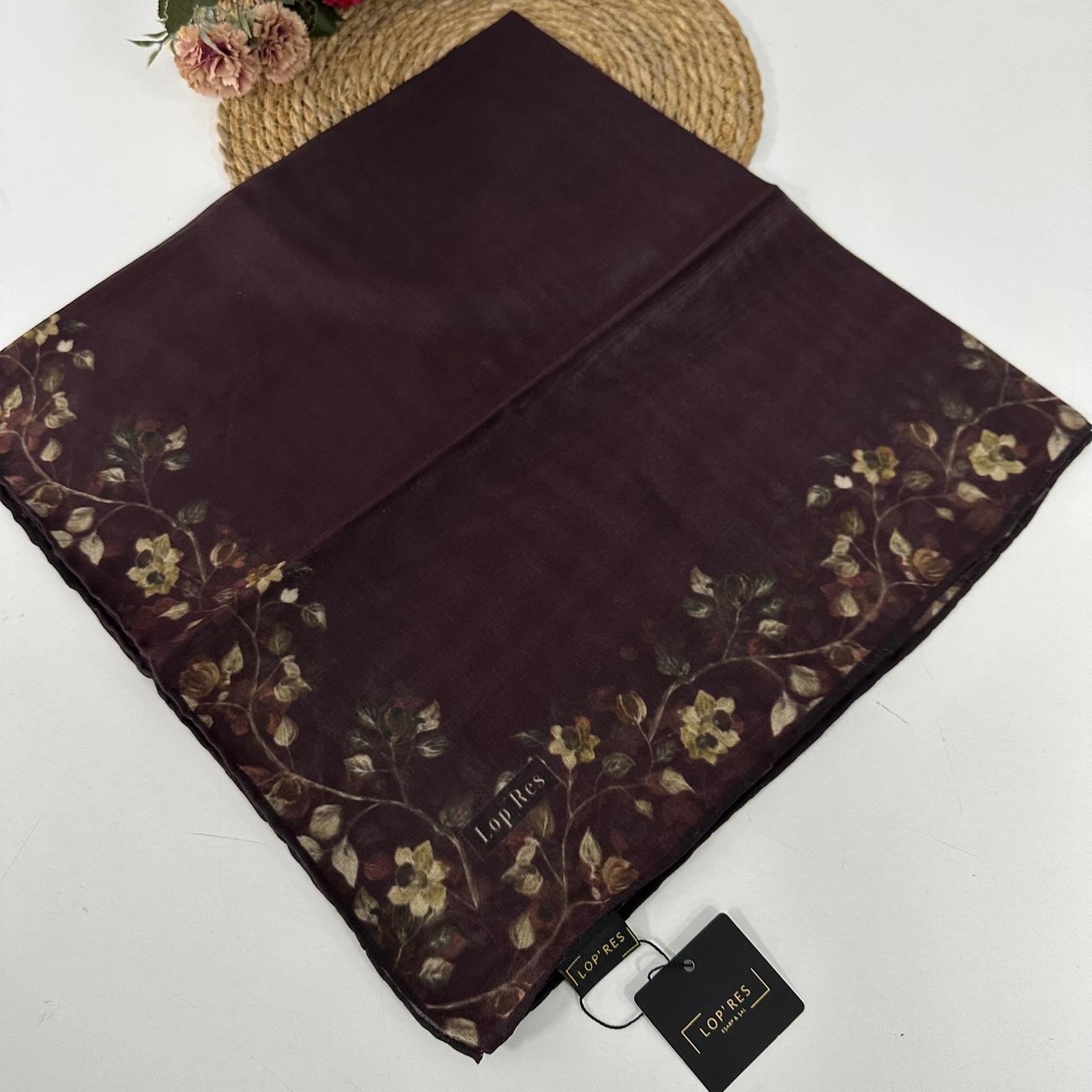 Lop'res Soft Pamuklu Eşarp Kahverengi  LDN7307