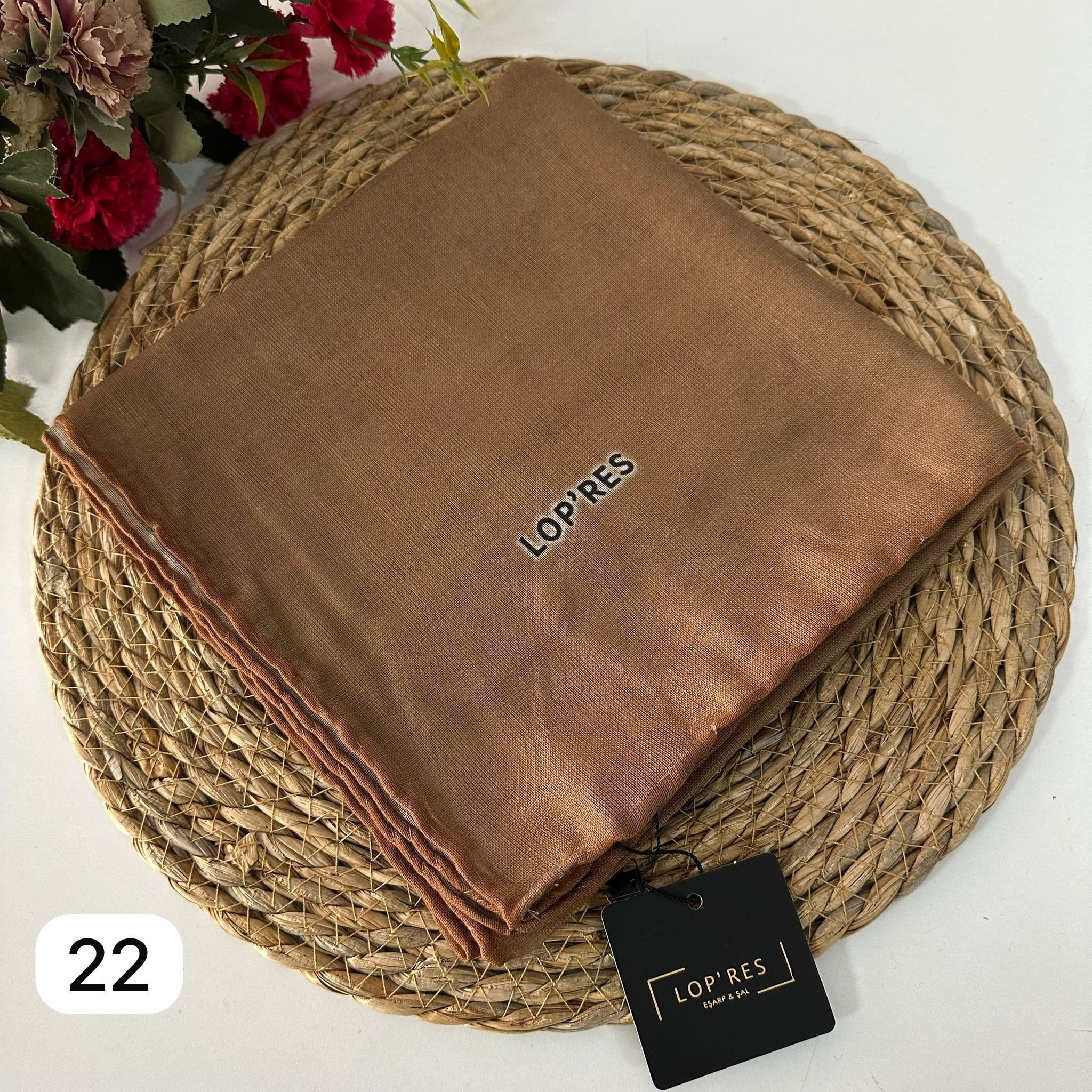 Lop'res Soft Pamuklu Eşarp Karamel LDNA0522