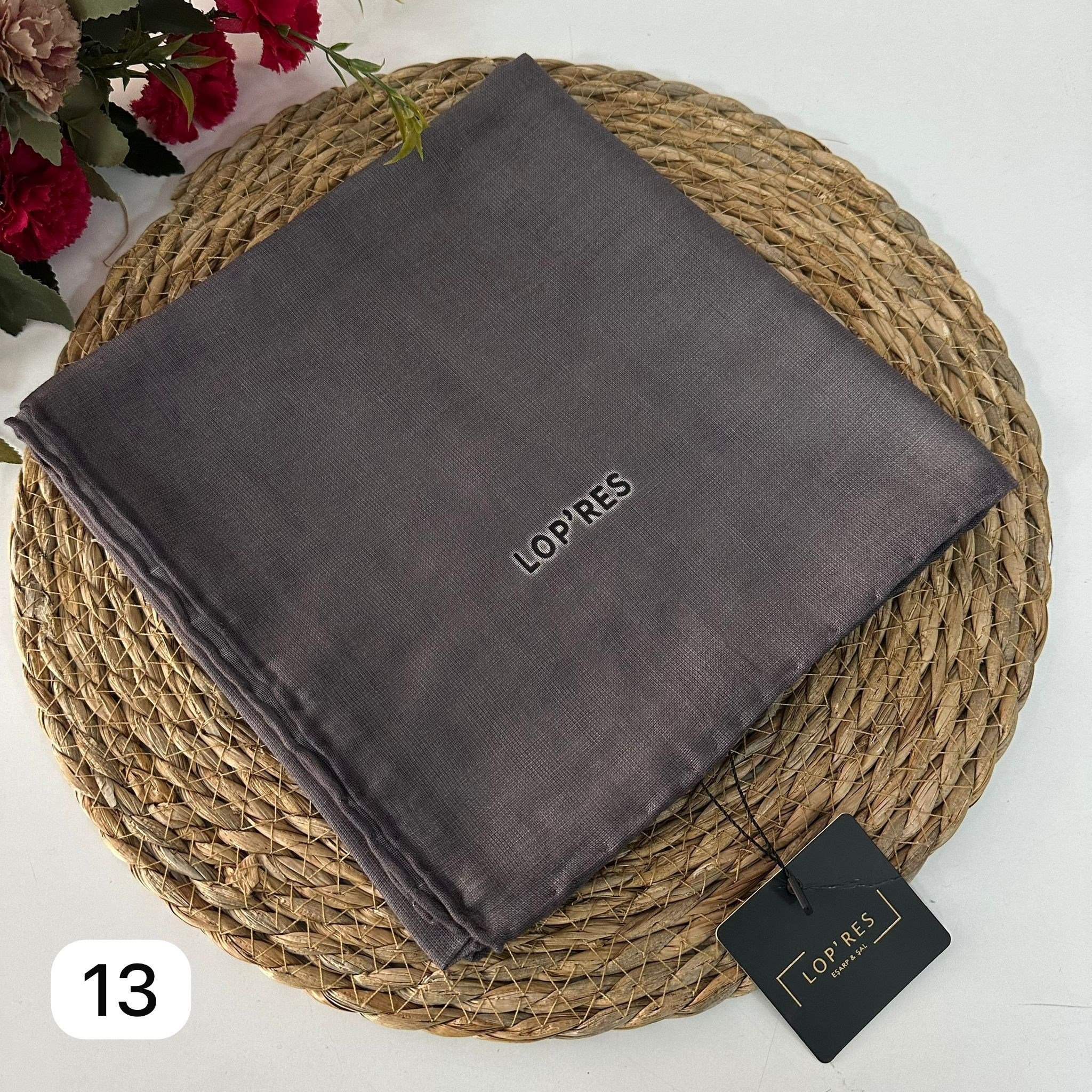 Lop'res Soft Pamuklu Eşarp Koyu Gri LDNA0513