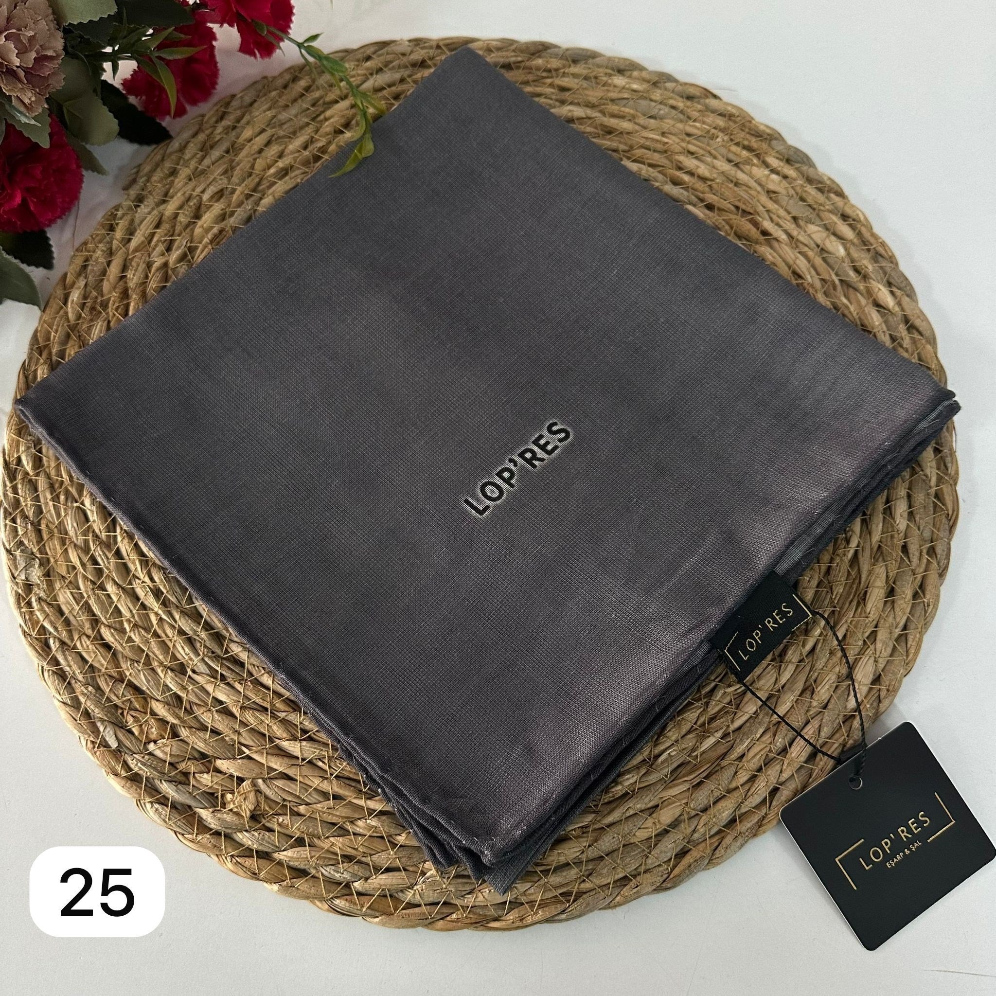 Lop'res Soft Pamuklu Eşarp Koyu Gri LDNA0525