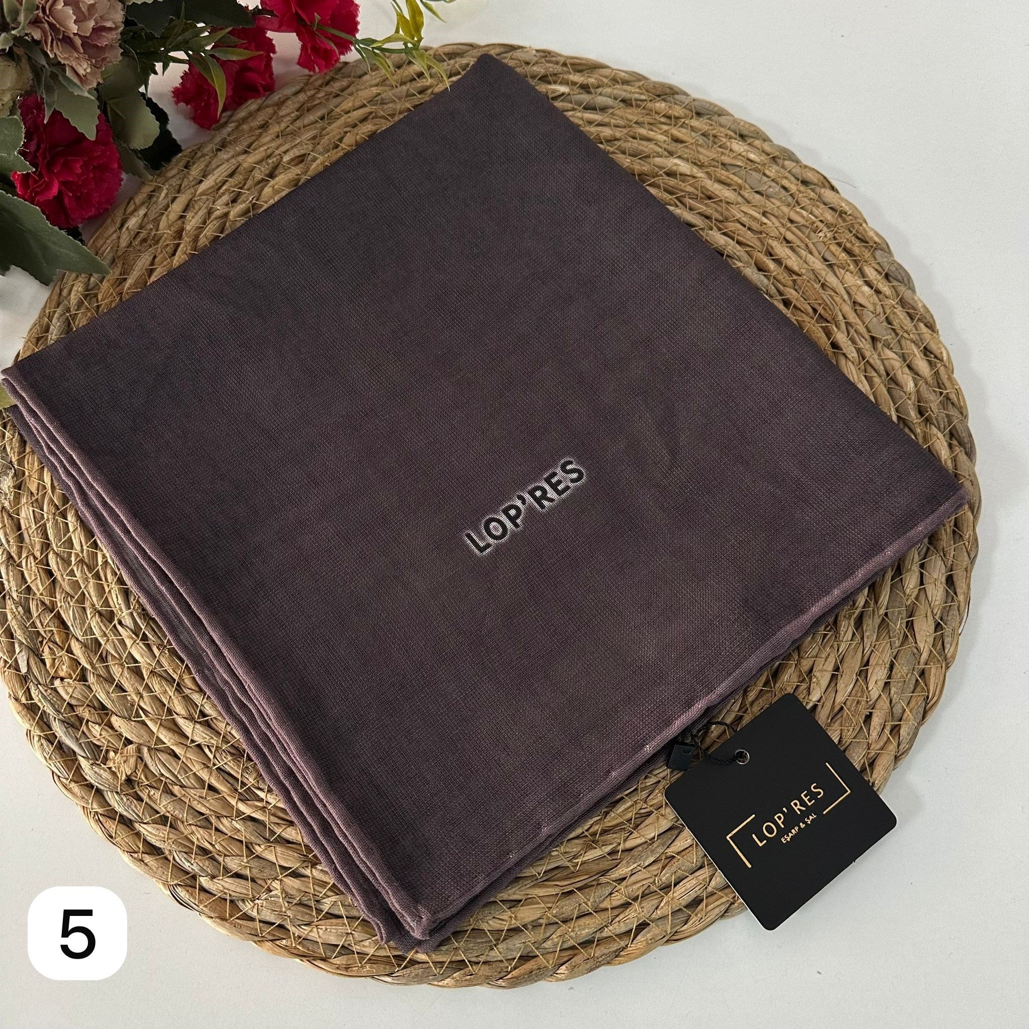 Lop'res Soft Pamuklu Eşarp Koyu Gül Kurusu LDNA0505