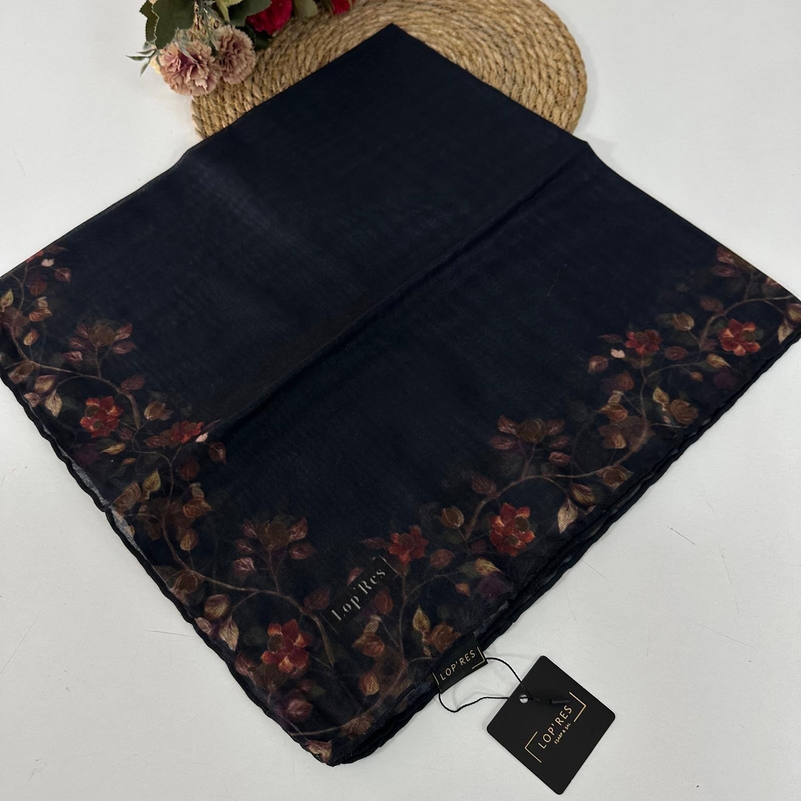 Lop'res Soft Pamuklu Eşarp Koyu Lacivert LDN7303