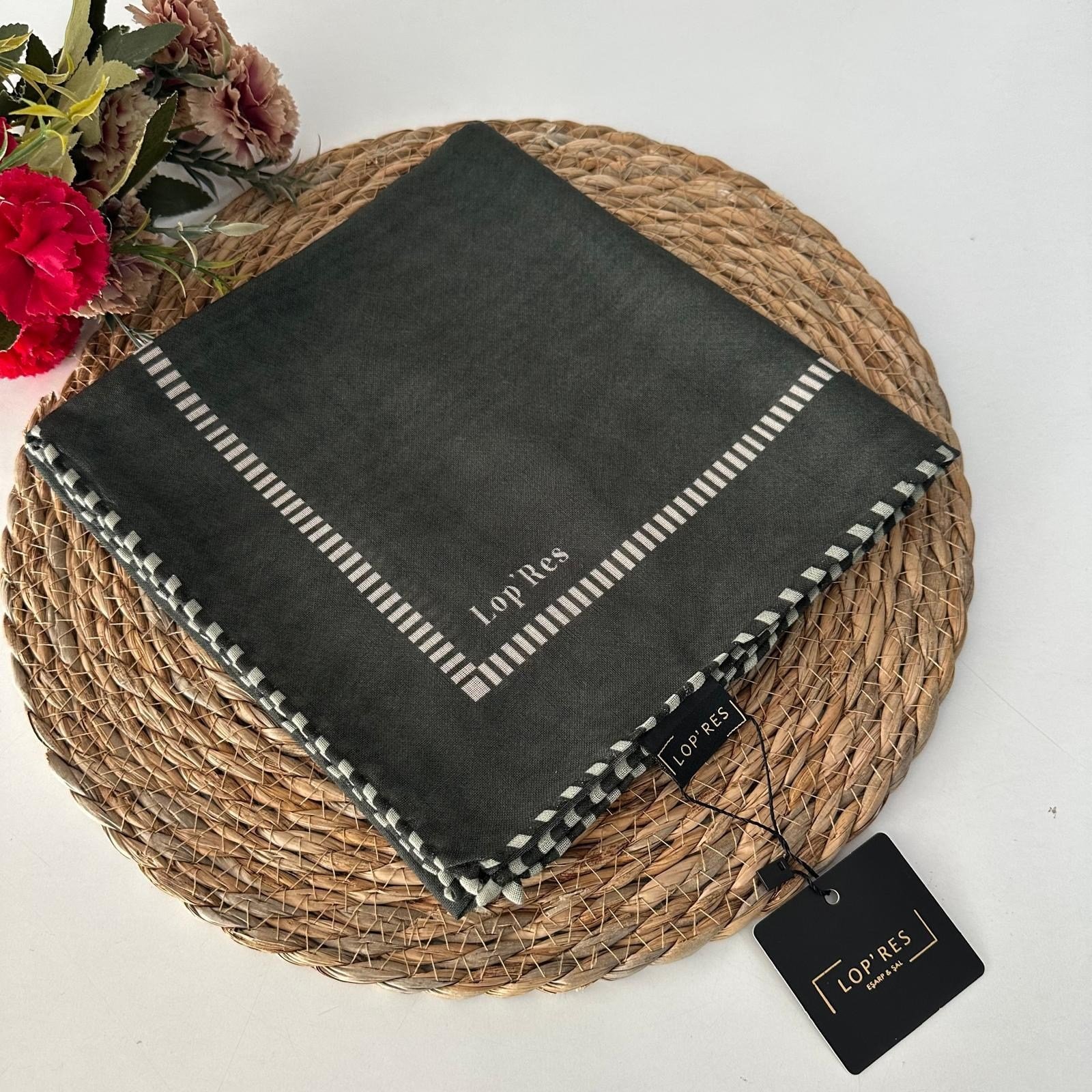 Lop'res Soft Pamuklu Eşarp Koyu Yeşil  LDN6702
