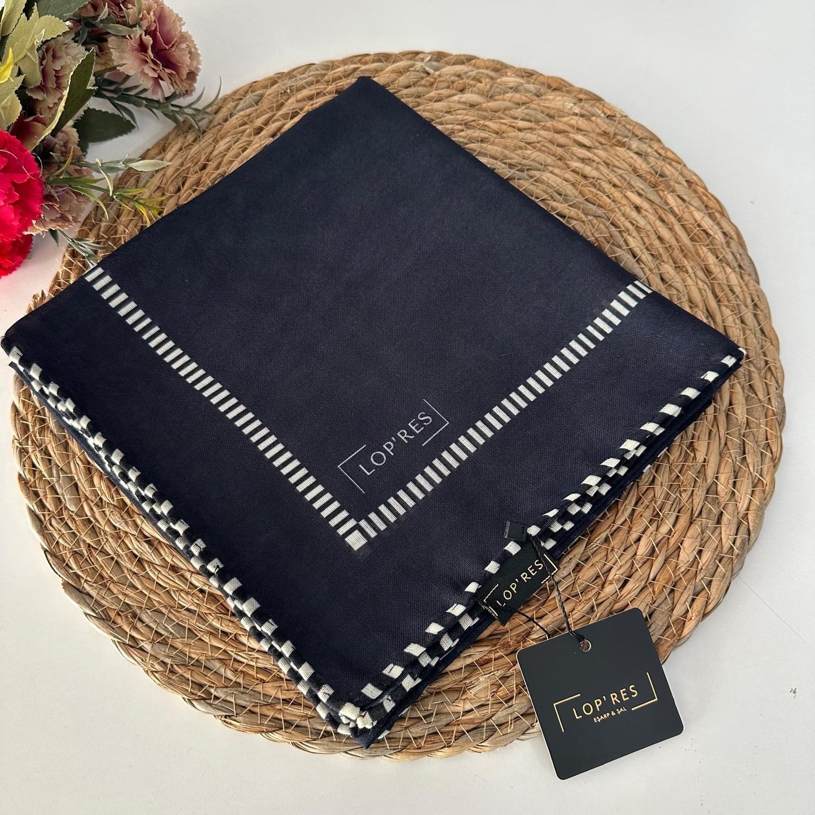 Lop'res Soft Pamuklu Eşarp Lacivert LDN6704