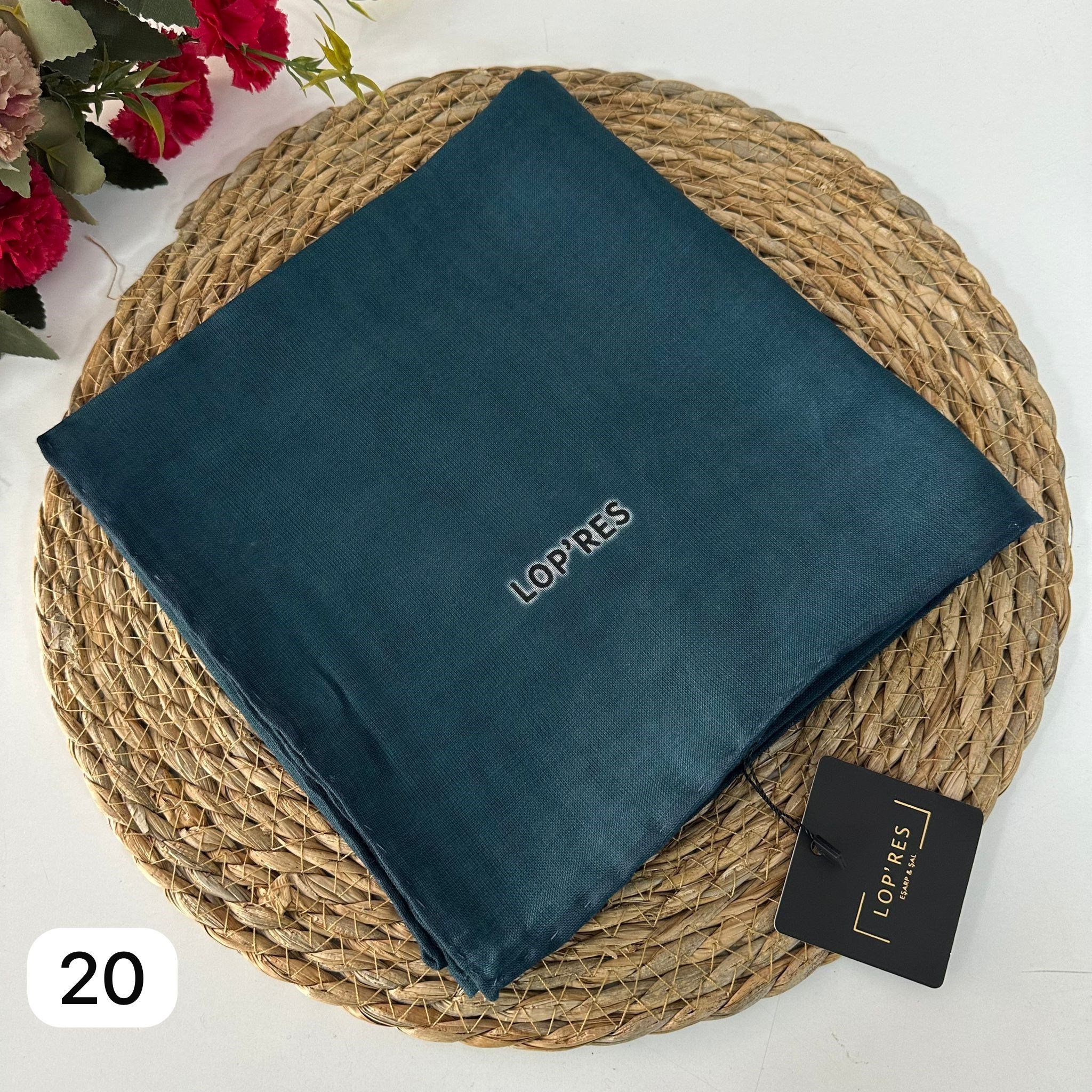 Lop'res Soft Pamuklu Eşarp Petrol LDNA0520