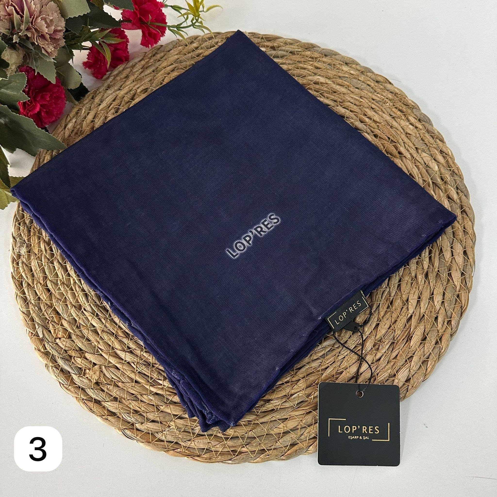 Lop'res Soft Pamuklu Eşarp Saks Mavi LDNA0503