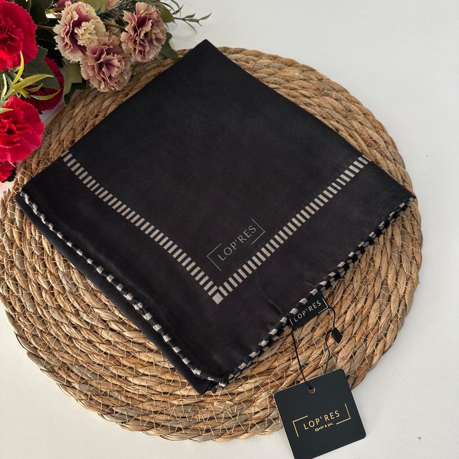 Lop'res Soft Pamuklu Eşarp Siyah LDN6707
