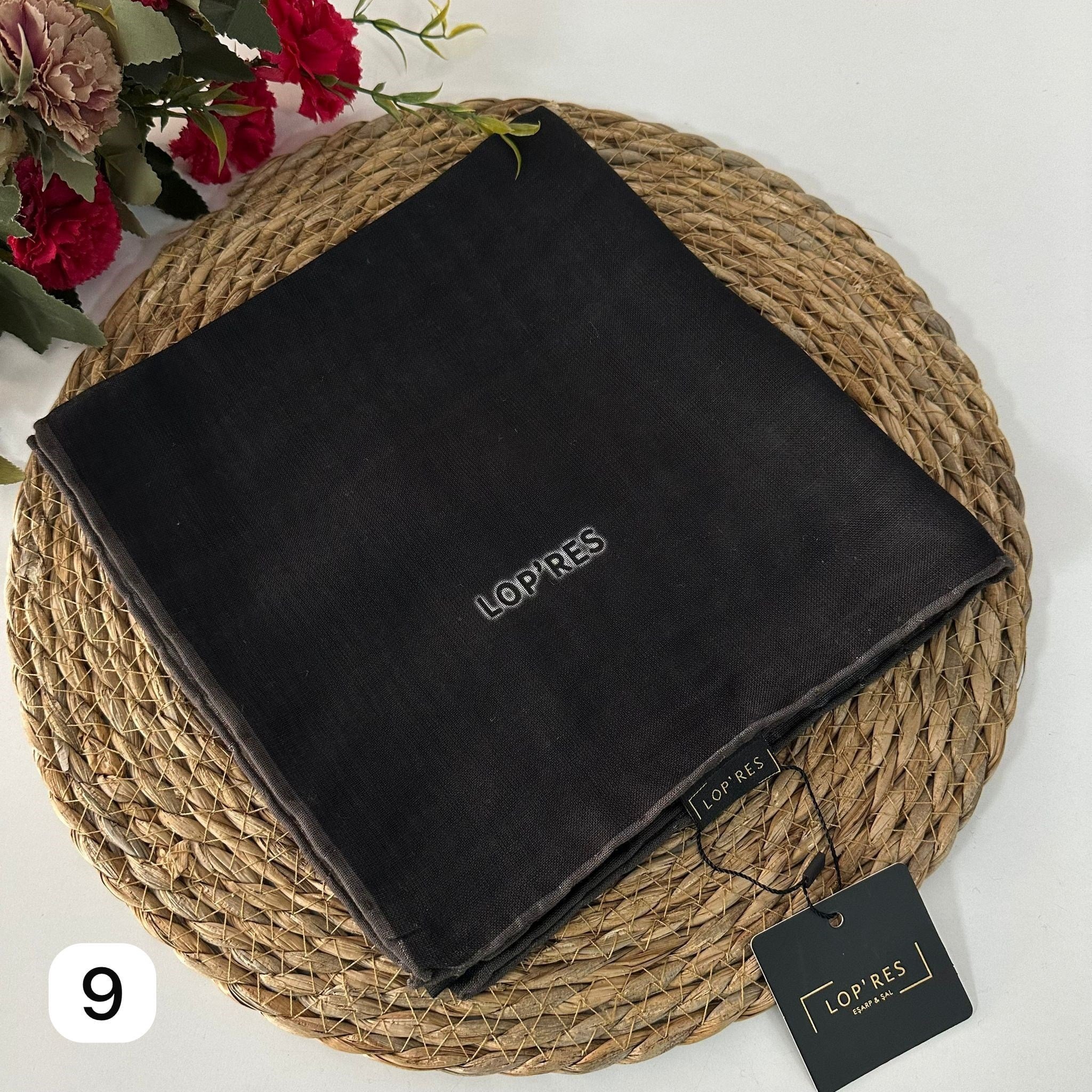 Lop'res Soft Pamuklu Eşarp Siyah LDNA0509