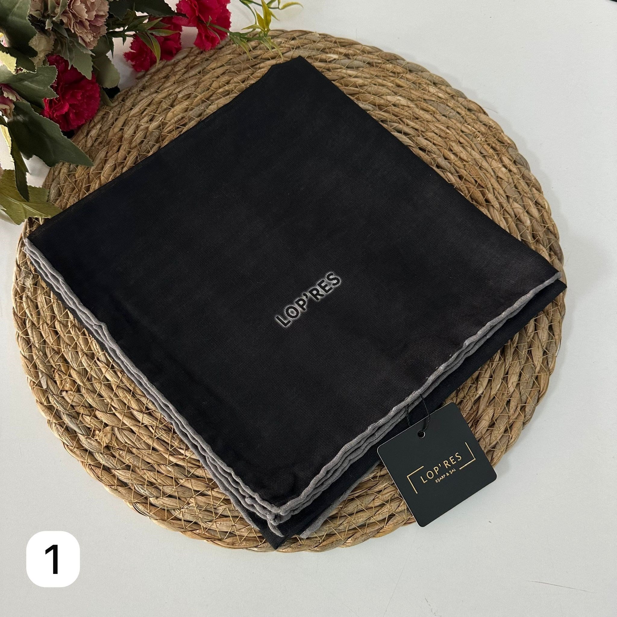 Lop'res Soft Pamuklu Eşarp Siyah LDNA0501