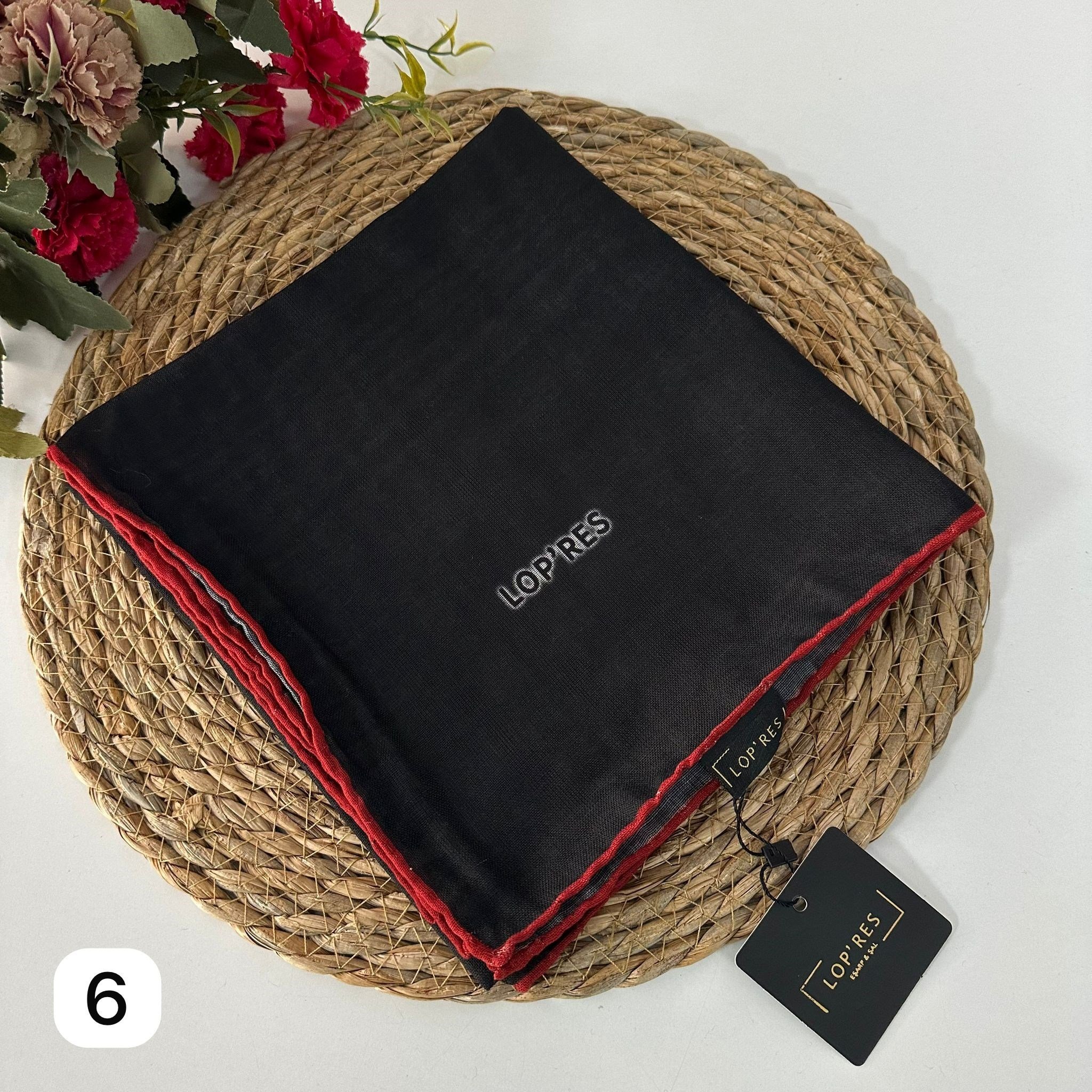 Lop'res Soft Pamuklu Eşarp Siyah LDNA0506