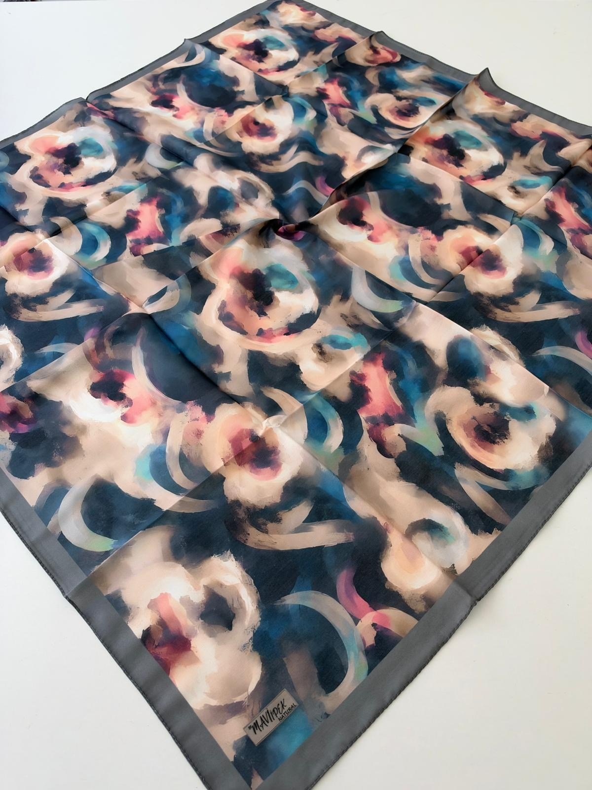 Mavi İpek Natural Soft Eşarp LGC0106