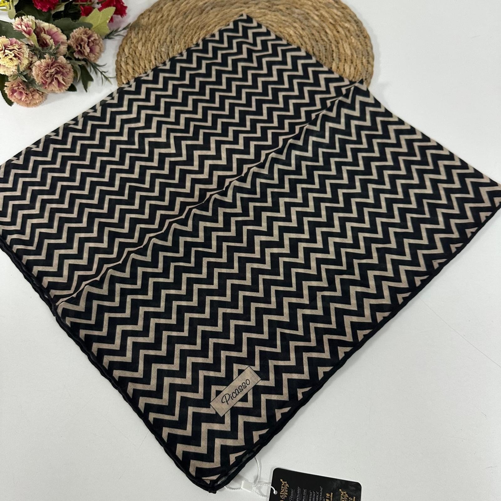 Picasso Soft Pamuklu Eşarp Siyah Vizyon Serisi  LDFZ0609