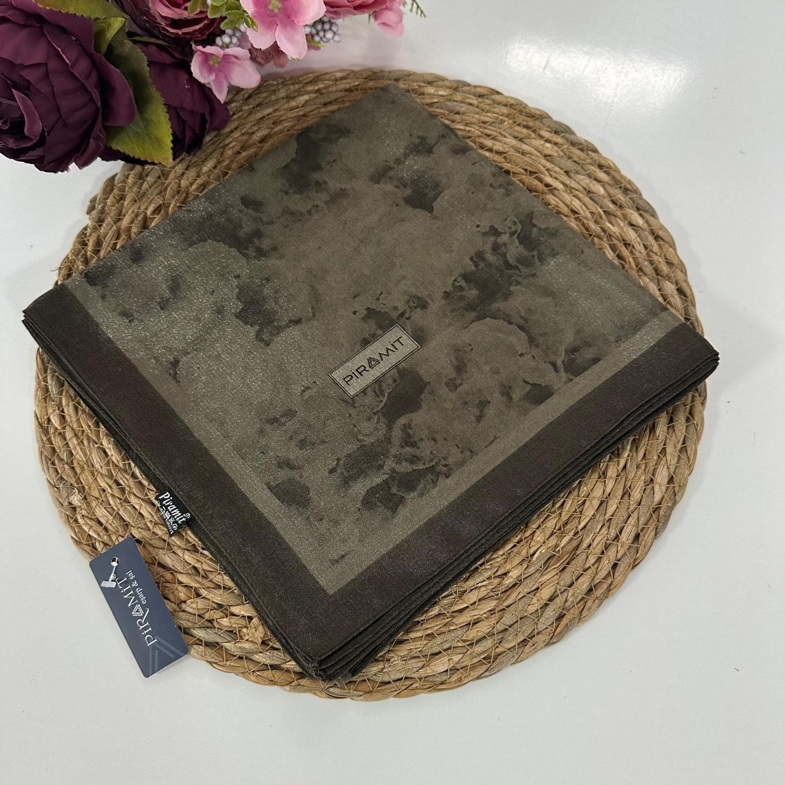 Piramit Desenli Kehribar Eşarp LTP0604