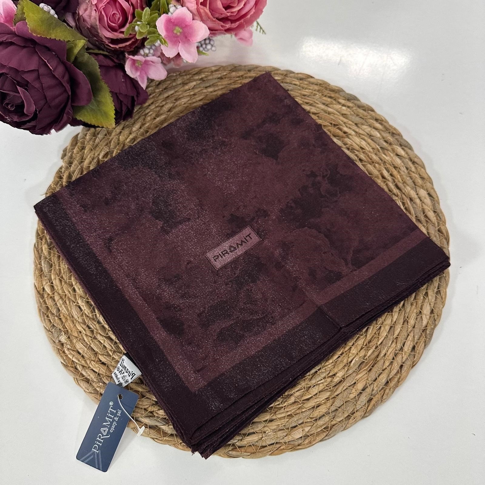Piramit Desenli Kehribar Eşarp LTP0606