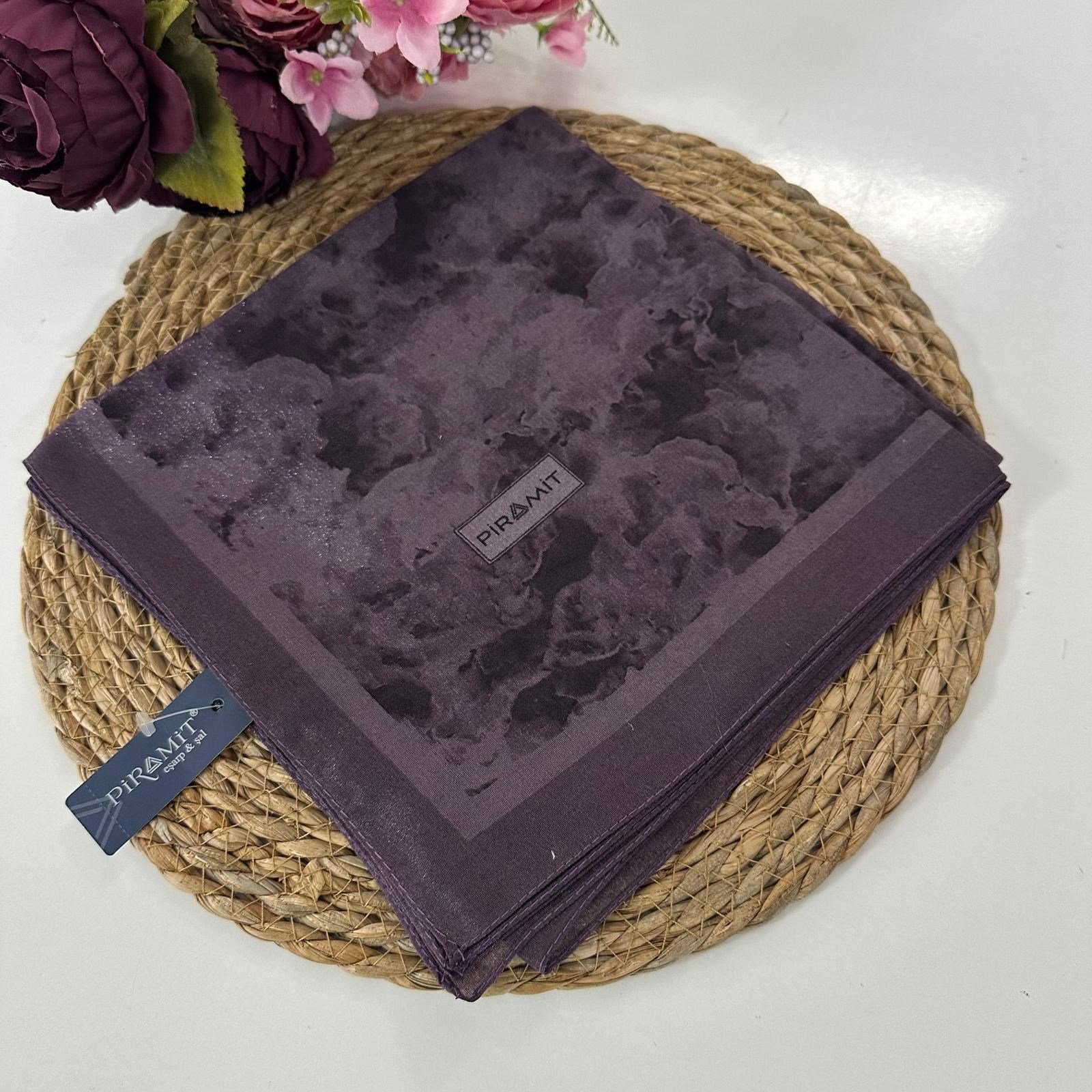 Piramit Desenli Kehribar Eşarp LTP0610