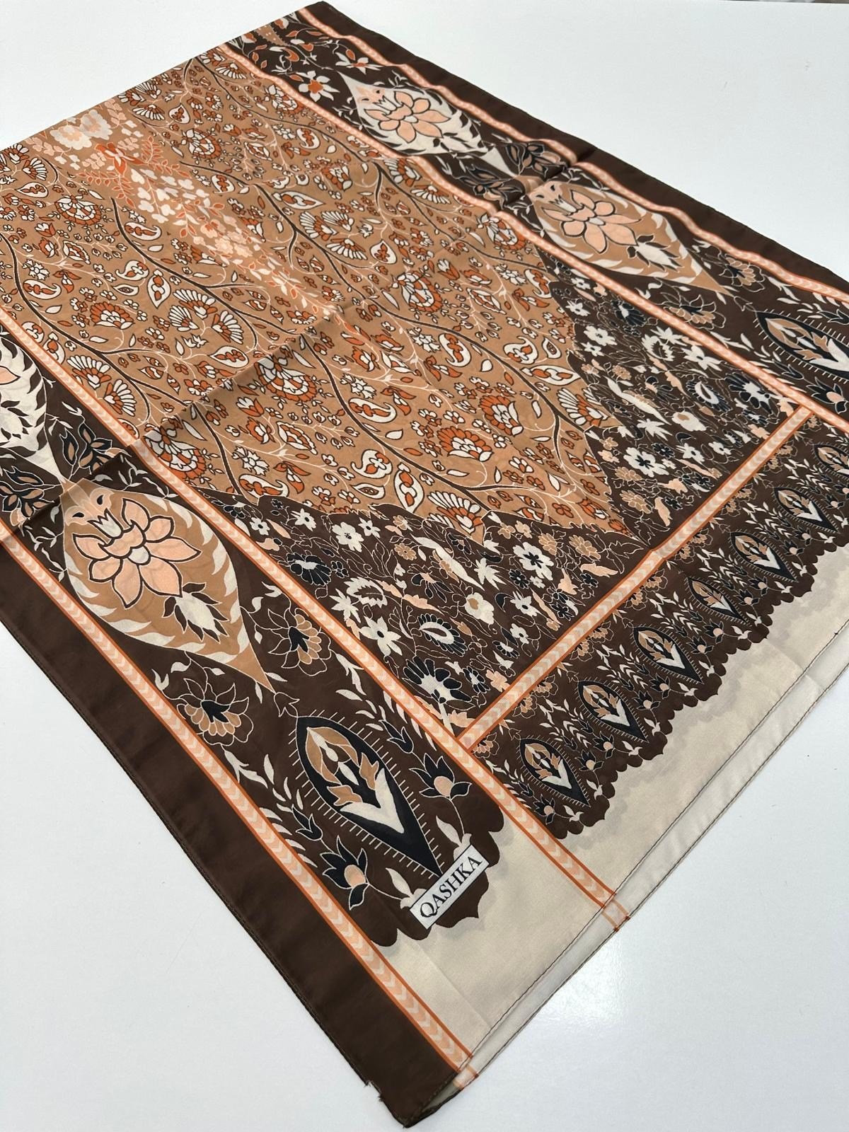 QASHKA Soft Pamuklu Şal Etro Desen LBD1508